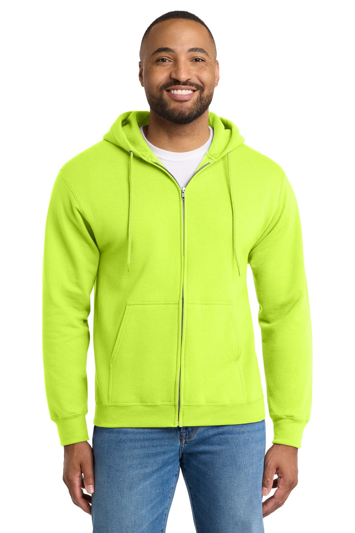 Port & Coƒ?› Essential Fleece Full-Zip Hooded Sweatshirt.  PC90ZH