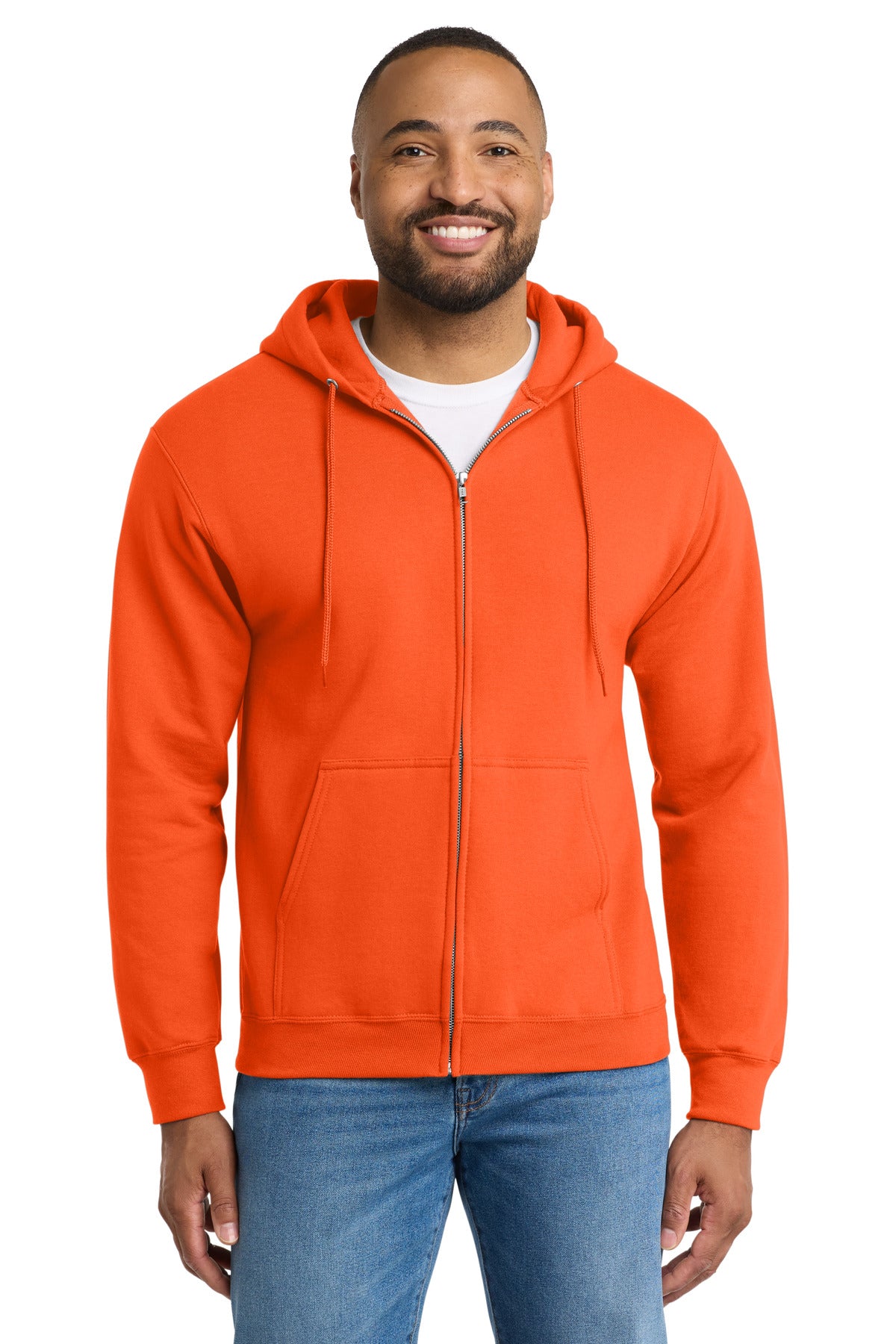 Port & Coƒ?› Essential Fleece Full-Zip Hooded Sweatshirt.  PC90ZH