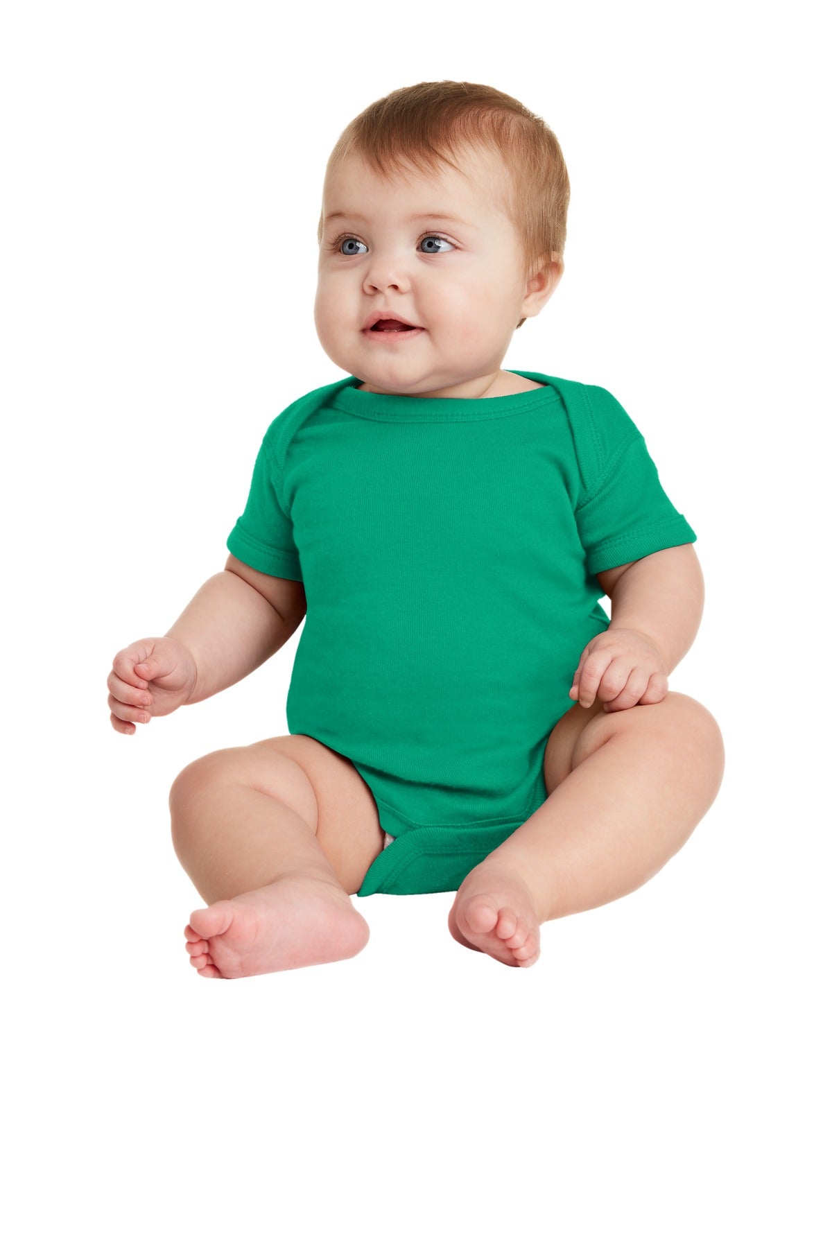 Rabbit Skinsâ„¢ Infant Short Sleeve Baby Rib Bodysuit. RS4400