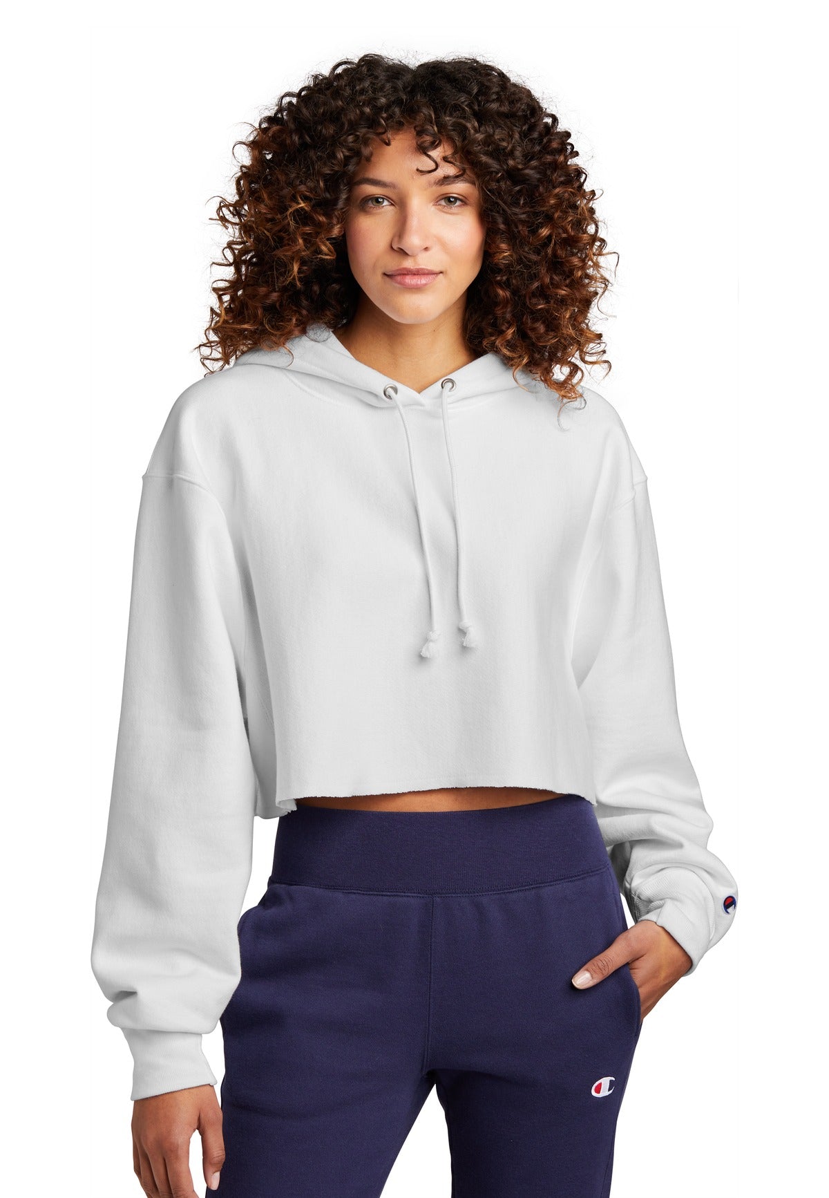 Champion Â®  Women's Reverse Weave Â®  Cropped Cut-Off Hooded Sweatshirt RW01W