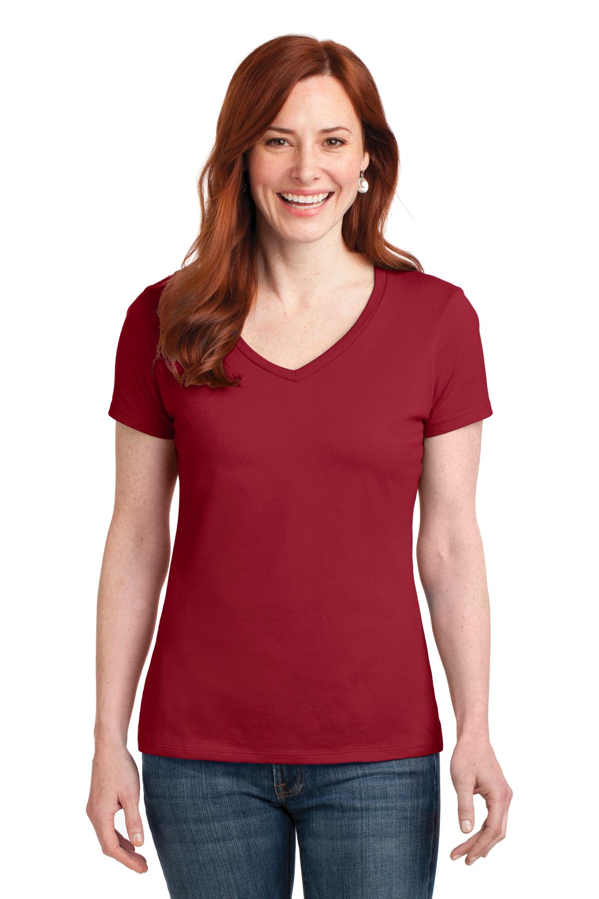 Hanes? Women's Perfect-T Cotton V-Neck T-Shirt. S04V