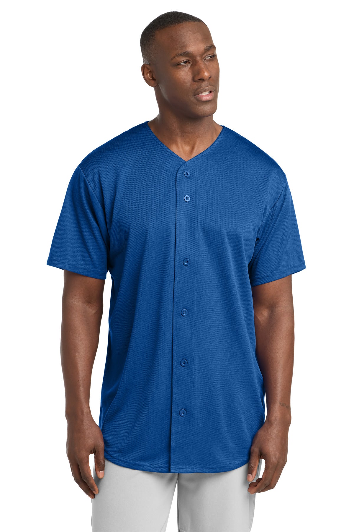 Sport-Tek?? PosiCharge?? Tough Mesh Full-Button Jersey. ST220