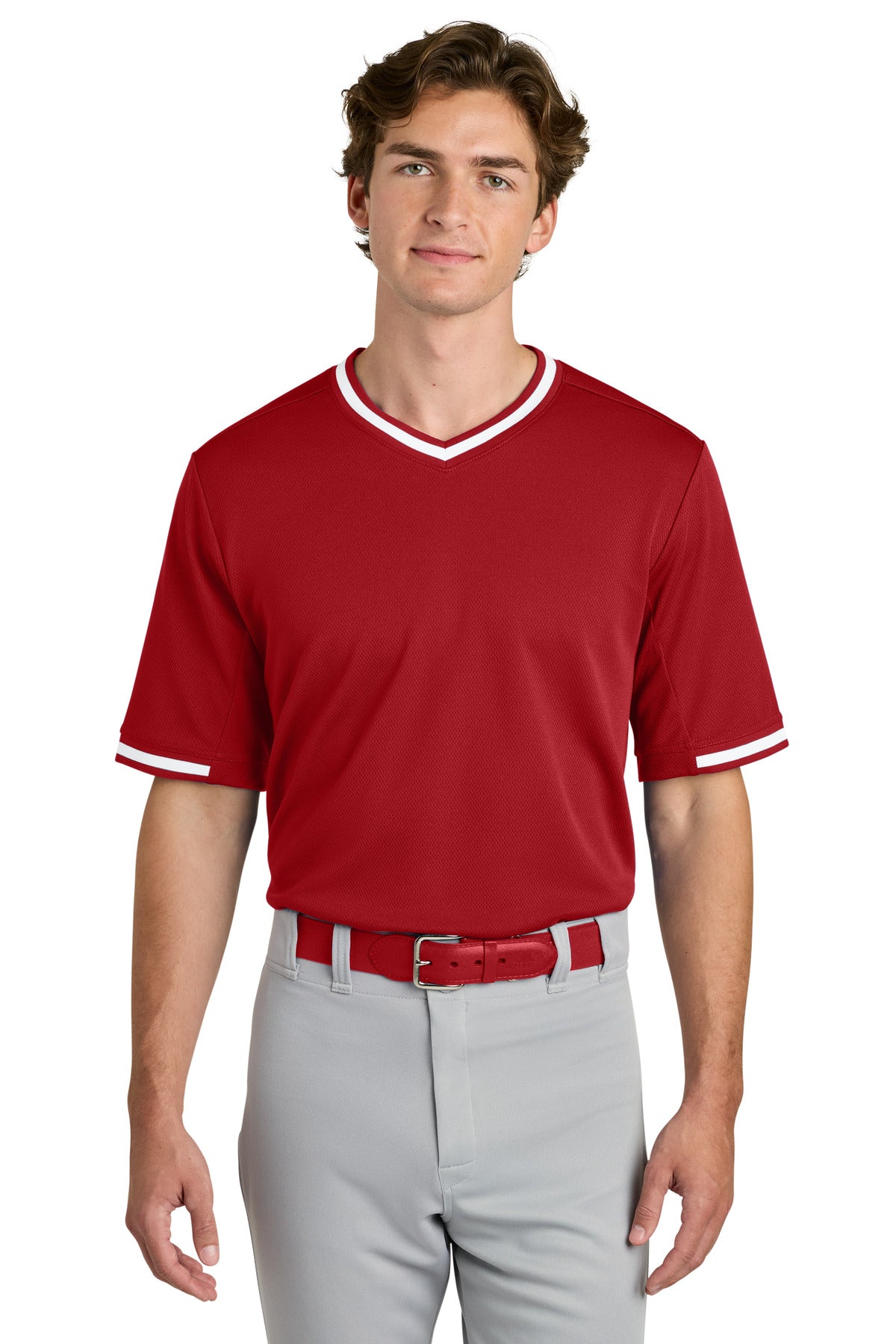Sport-Tek?? Tough Mesh V-Neck Baseball Jersey ST221