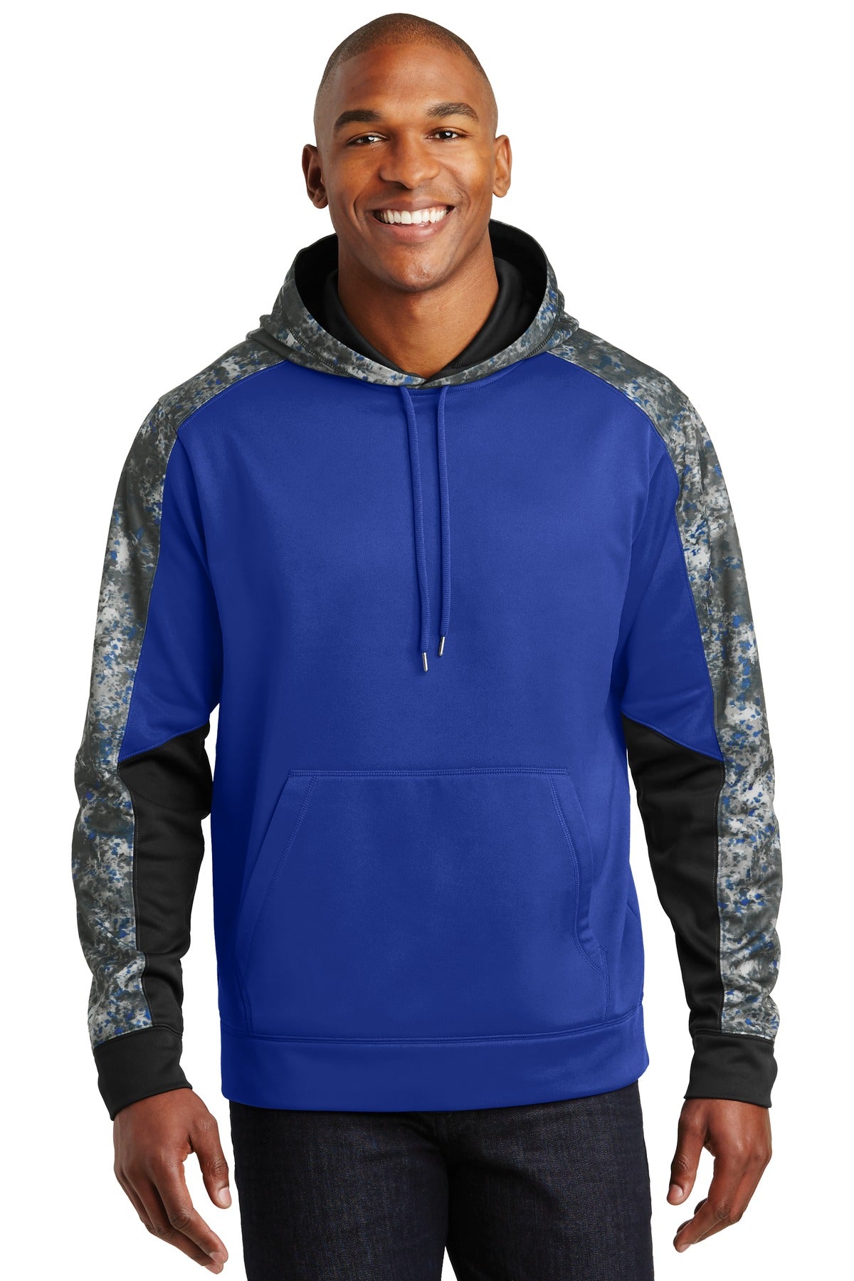 Sport-TekÂ® Sport-WickÂ® Mineral Freeze Fleece Colorblock Hooded Pullover. ST231