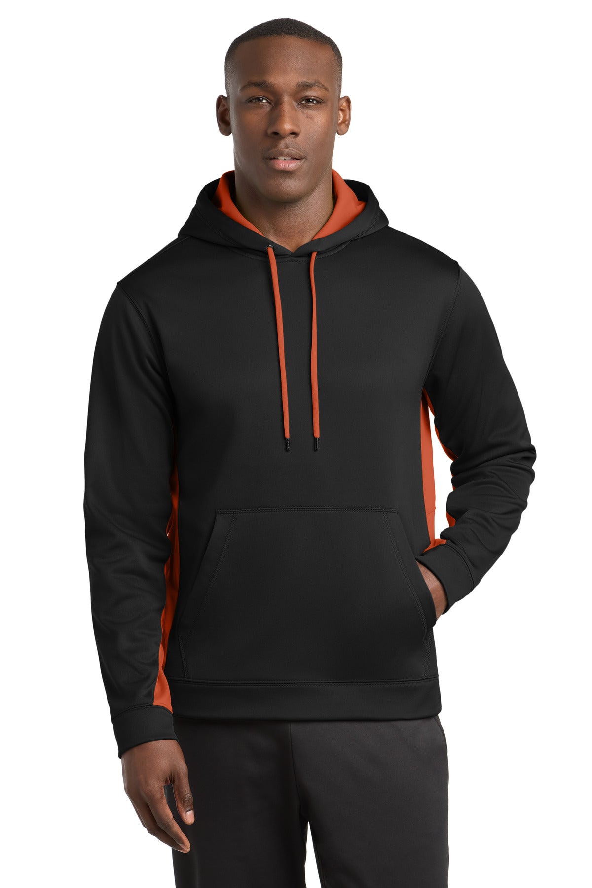 Sport-TekÂ® Sport-WickÂ® Fleece Colorblock Hooded Pullover. ST235