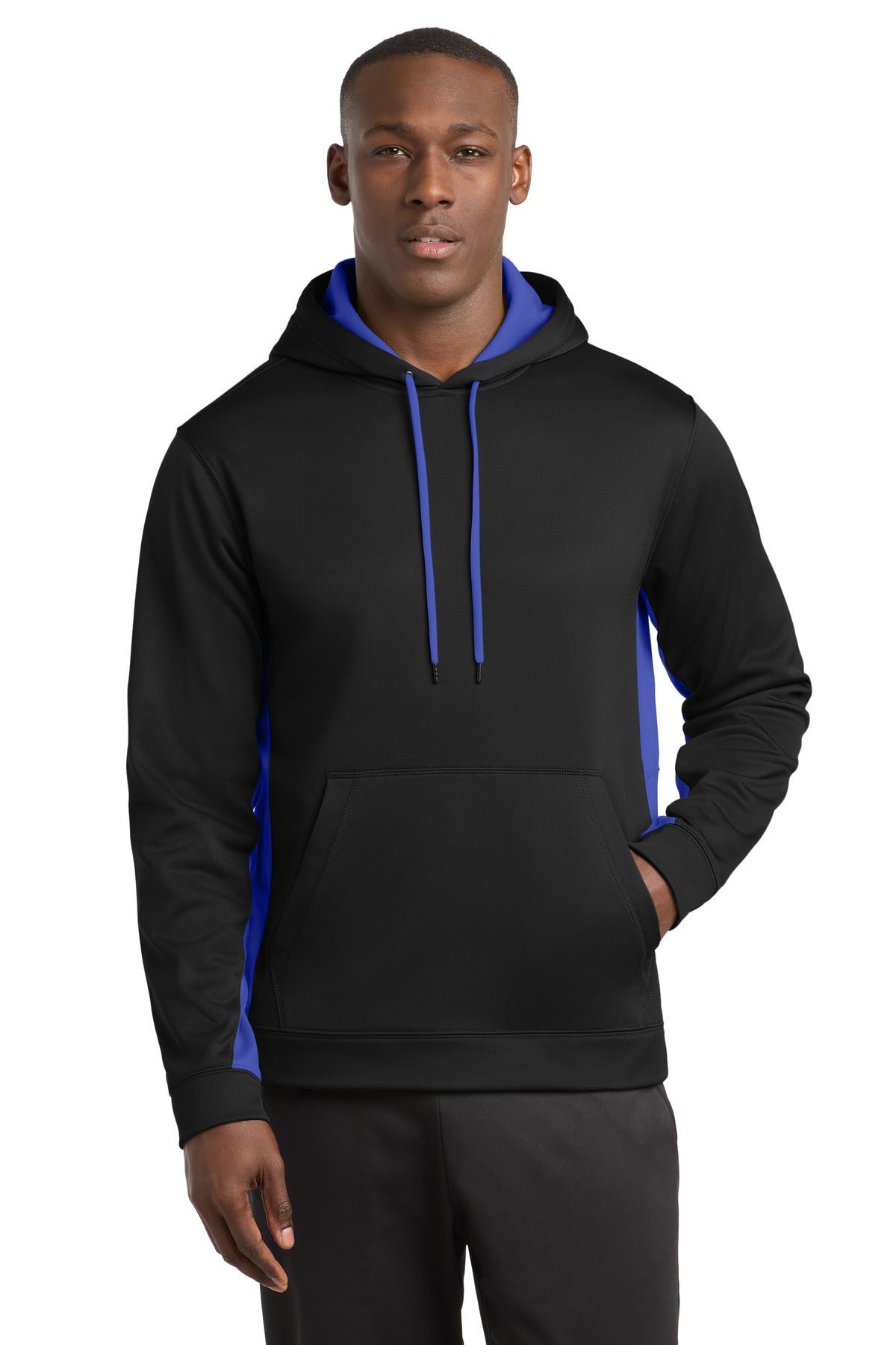 Sport-TekÂ® Sport-WickÂ® Fleece Colorblock Hooded Pullover. ST235