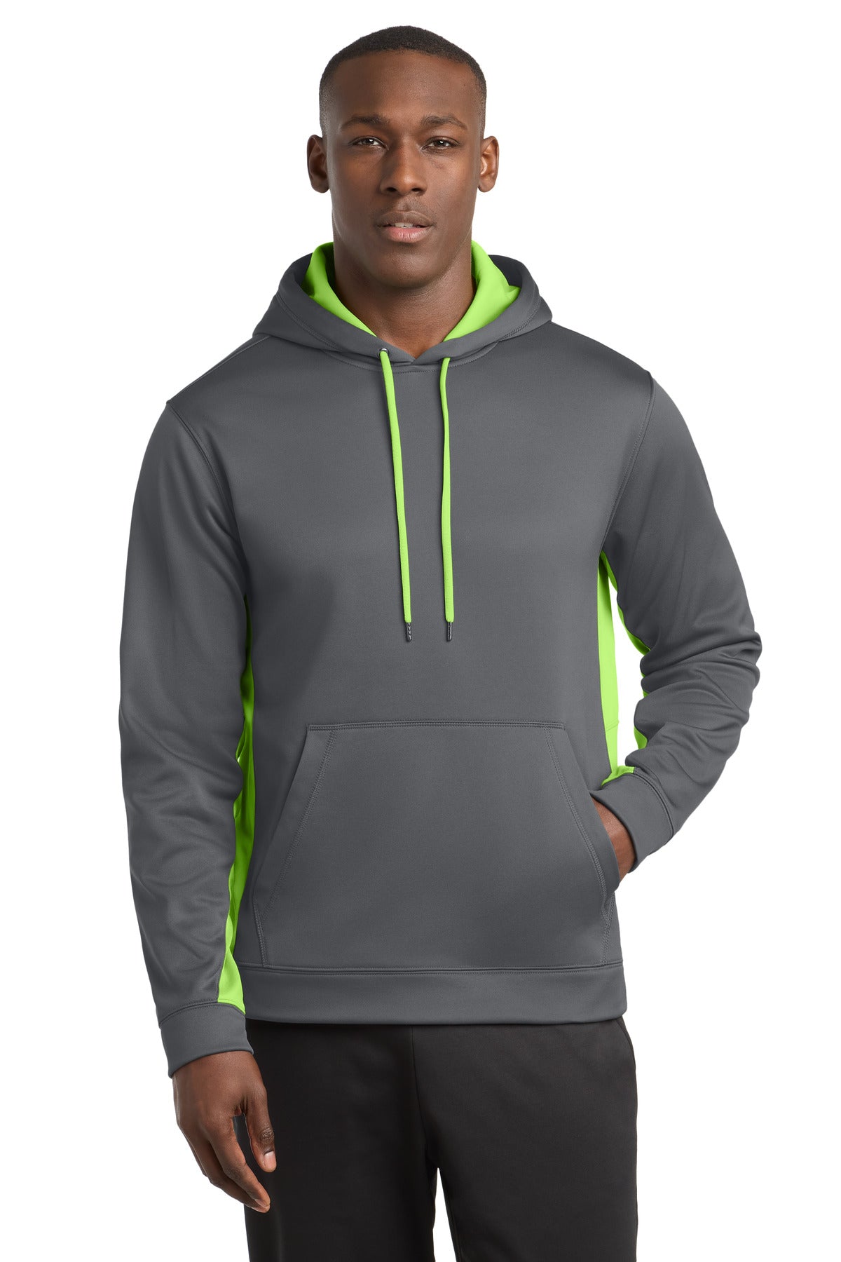 Sport-TekÂ® Sport-WickÂ® Fleece Colorblock Hooded Pullover. ST235