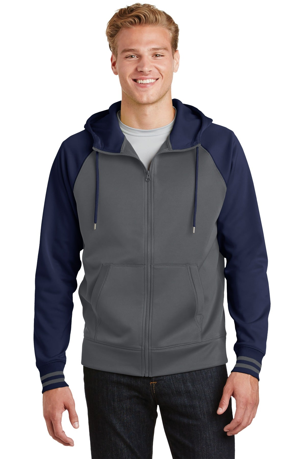Sport-TekÂ® Sport-WickÂ® Varsity Fleece Full-Zip Hooded Jacket. ST236