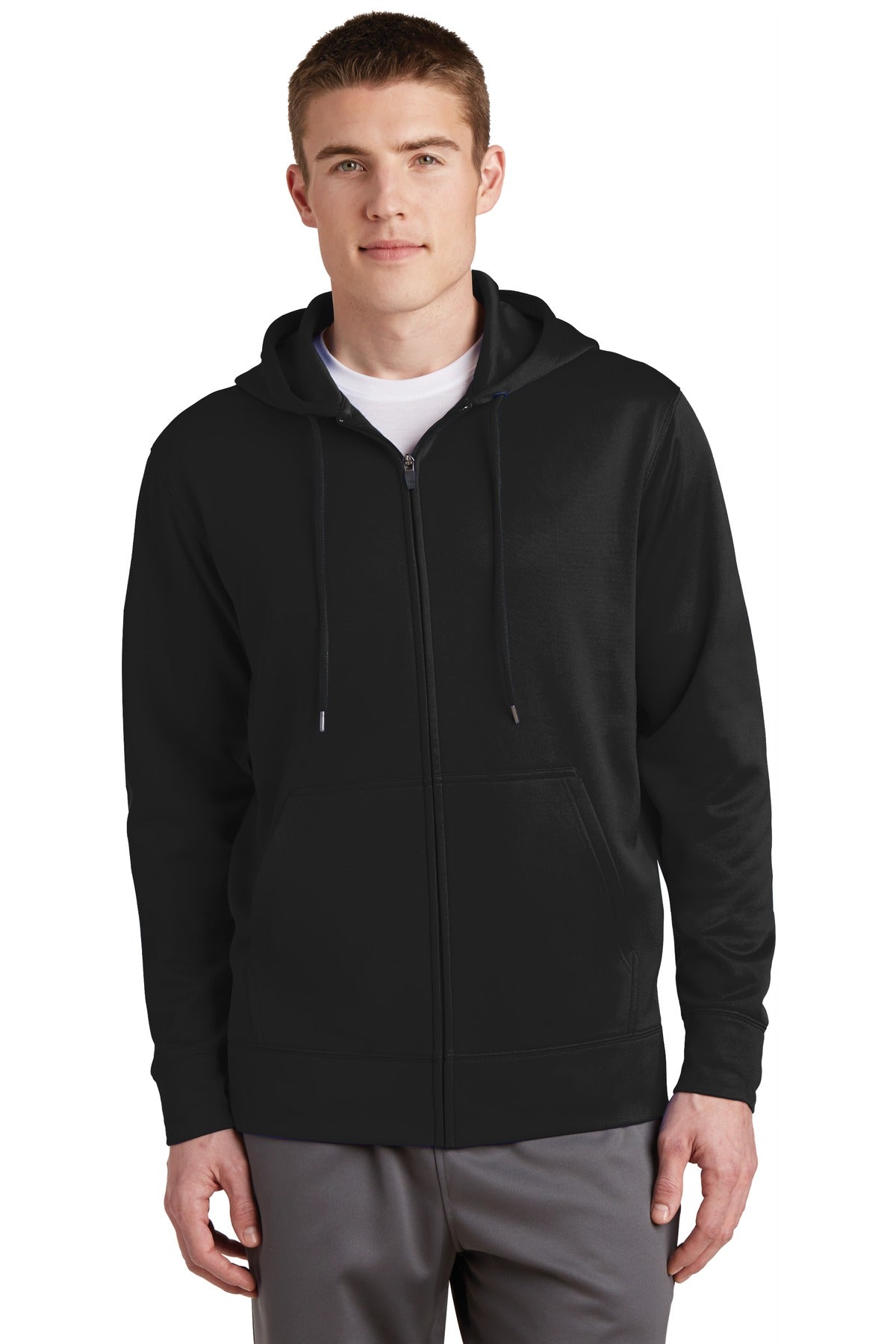 Sport-TekÂ® Sport-WickÂ® Fleece Full-Zip Hooded Jacket.  ST238