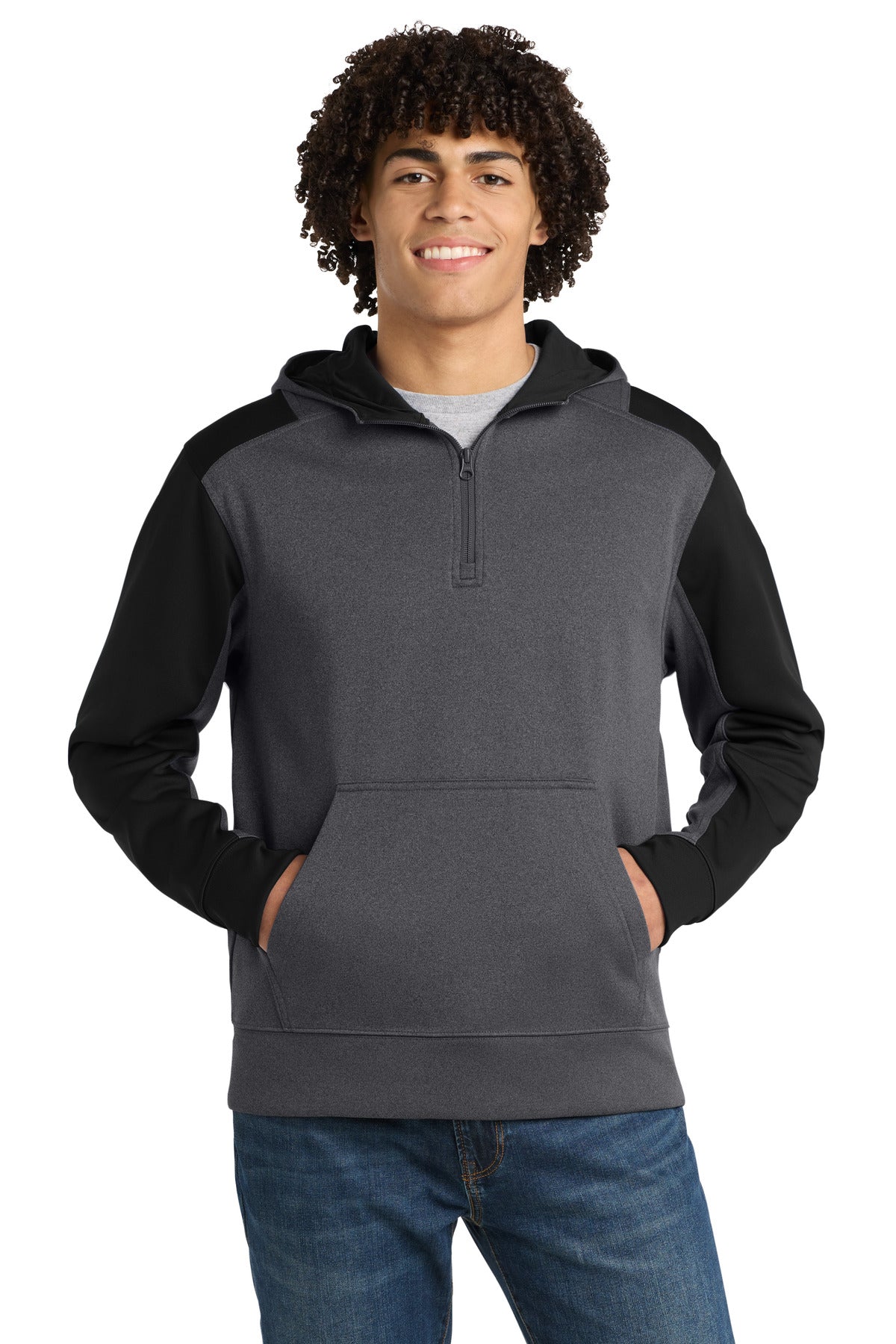 Sport-Tek??  Tech Fleece Colorblock 1/4-Zip Hooded Sweatshirt. ST249