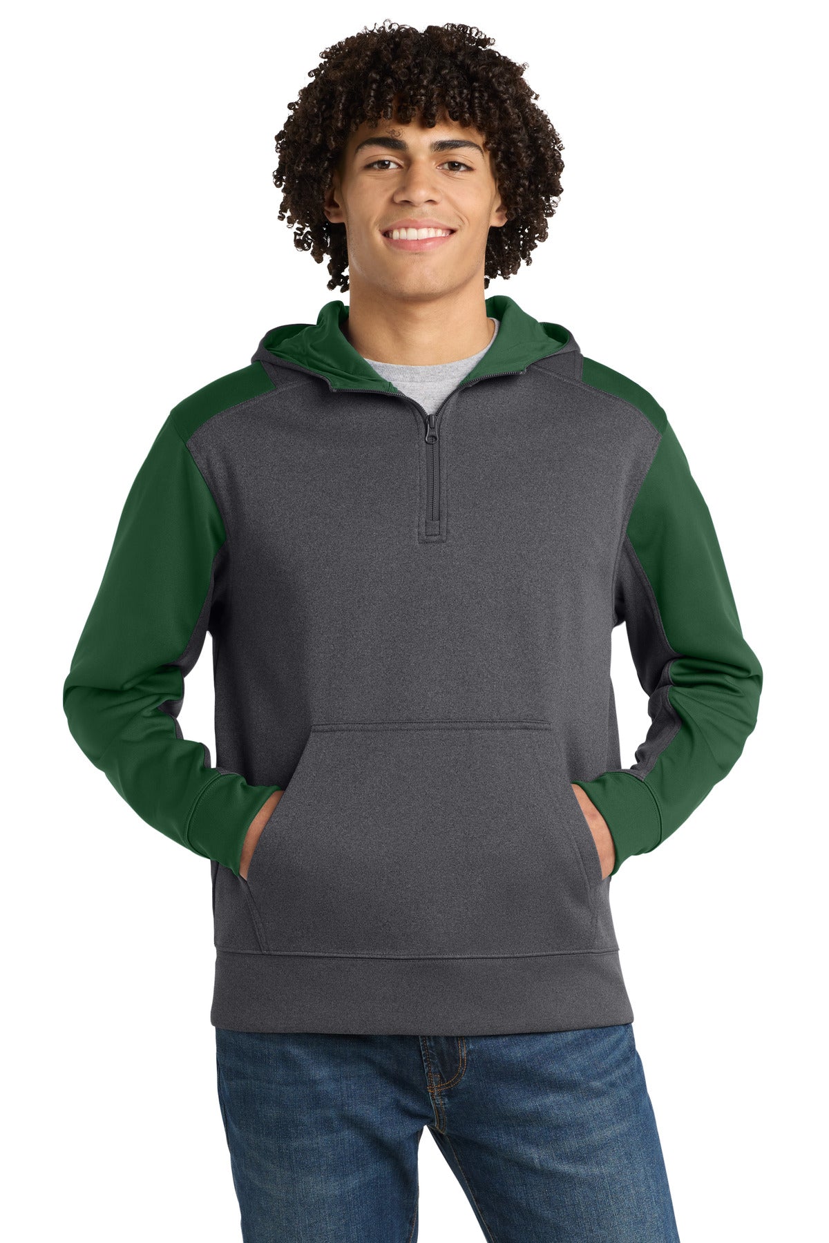 Sport-Tek??  Tech Fleece Colorblock 1/4-Zip Hooded Sweatshirt. ST249