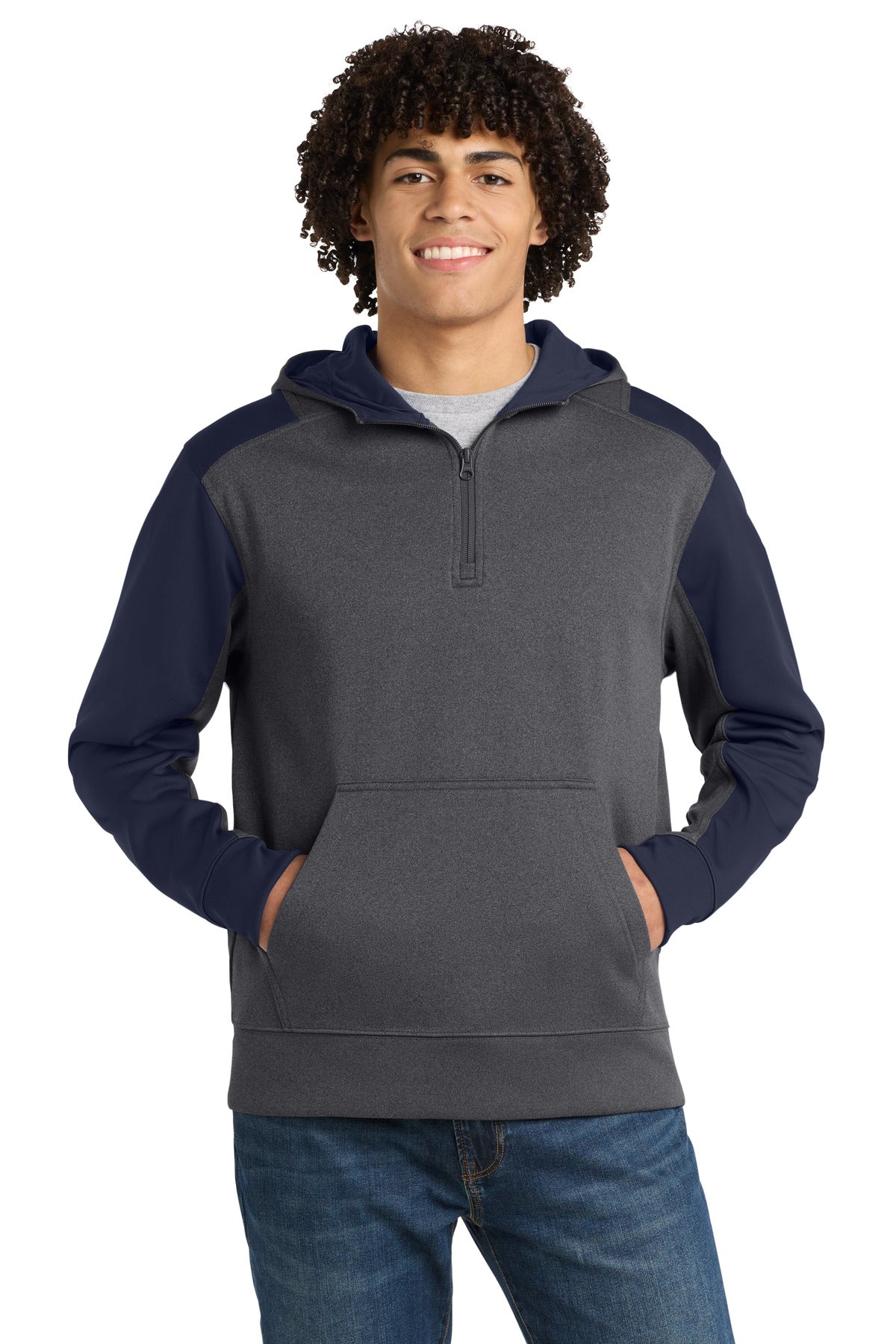 Sport-Tek??  Tech Fleece Colorblock 1/4-Zip Hooded Sweatshirt. ST249