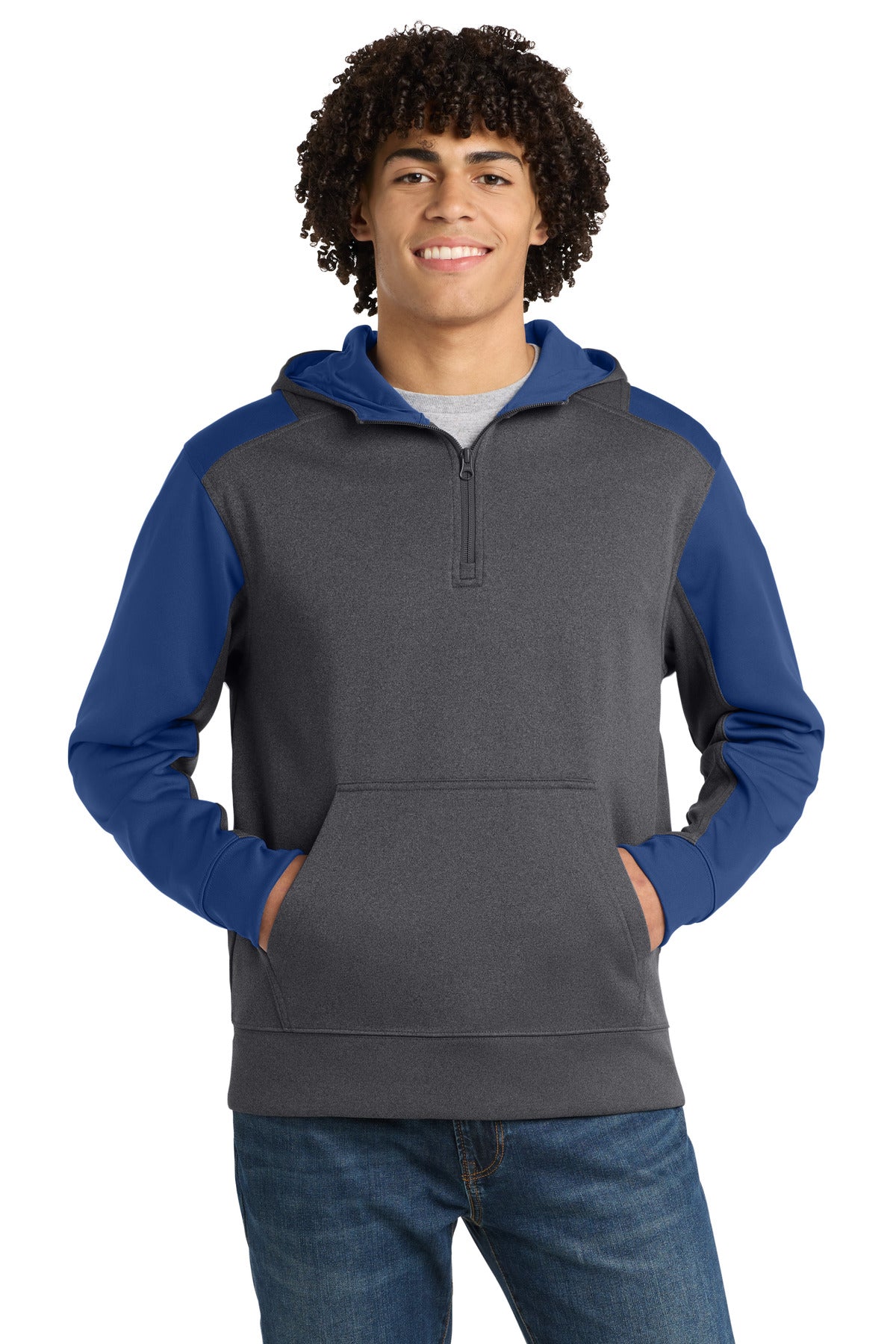Sport-Tek??  Tech Fleece Colorblock 1/4-Zip Hooded Sweatshirt. ST249