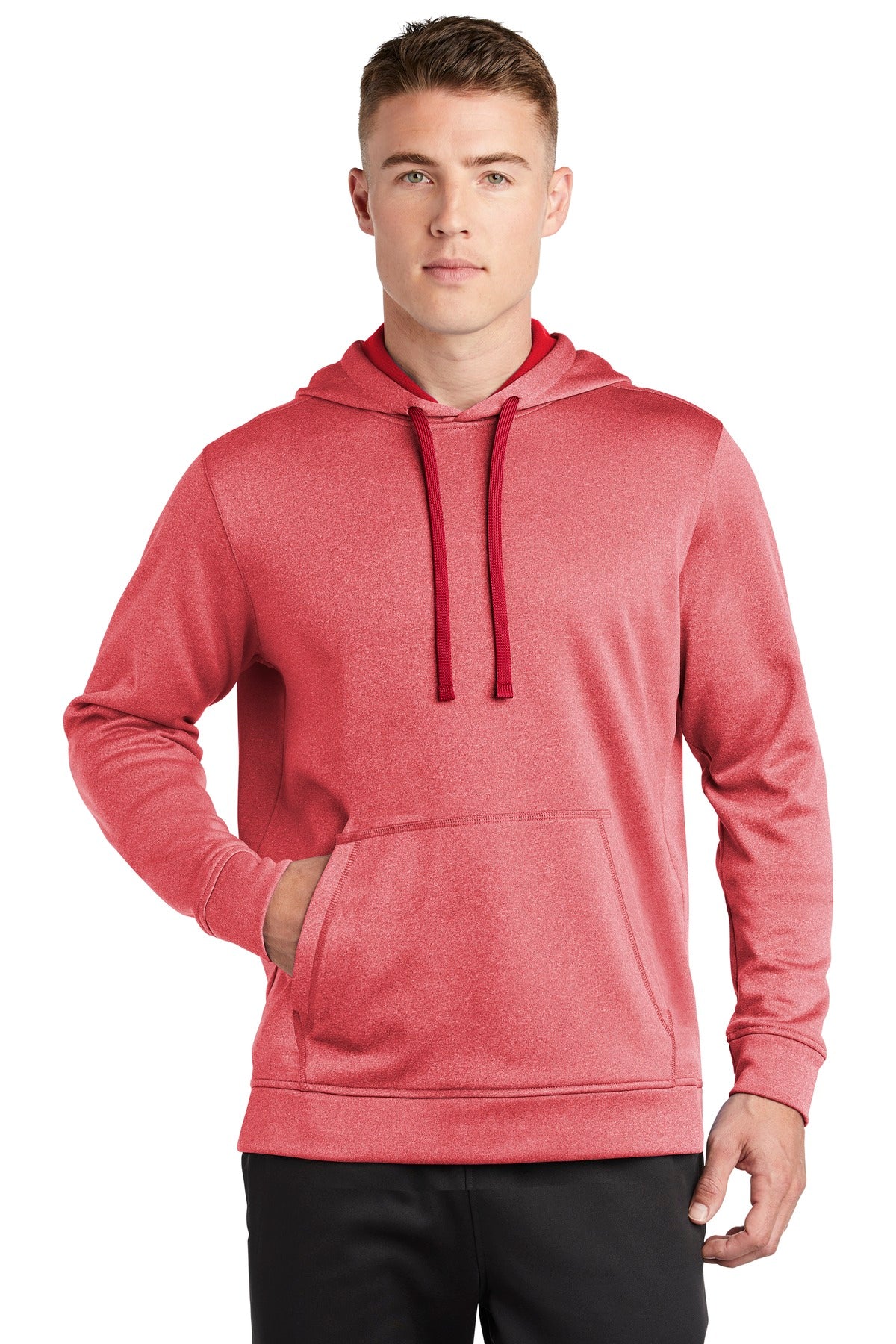 Sport-Tek ? PosiCharge ? Sport-Wick ? Heather Fleece Hooded Pullover. ST264