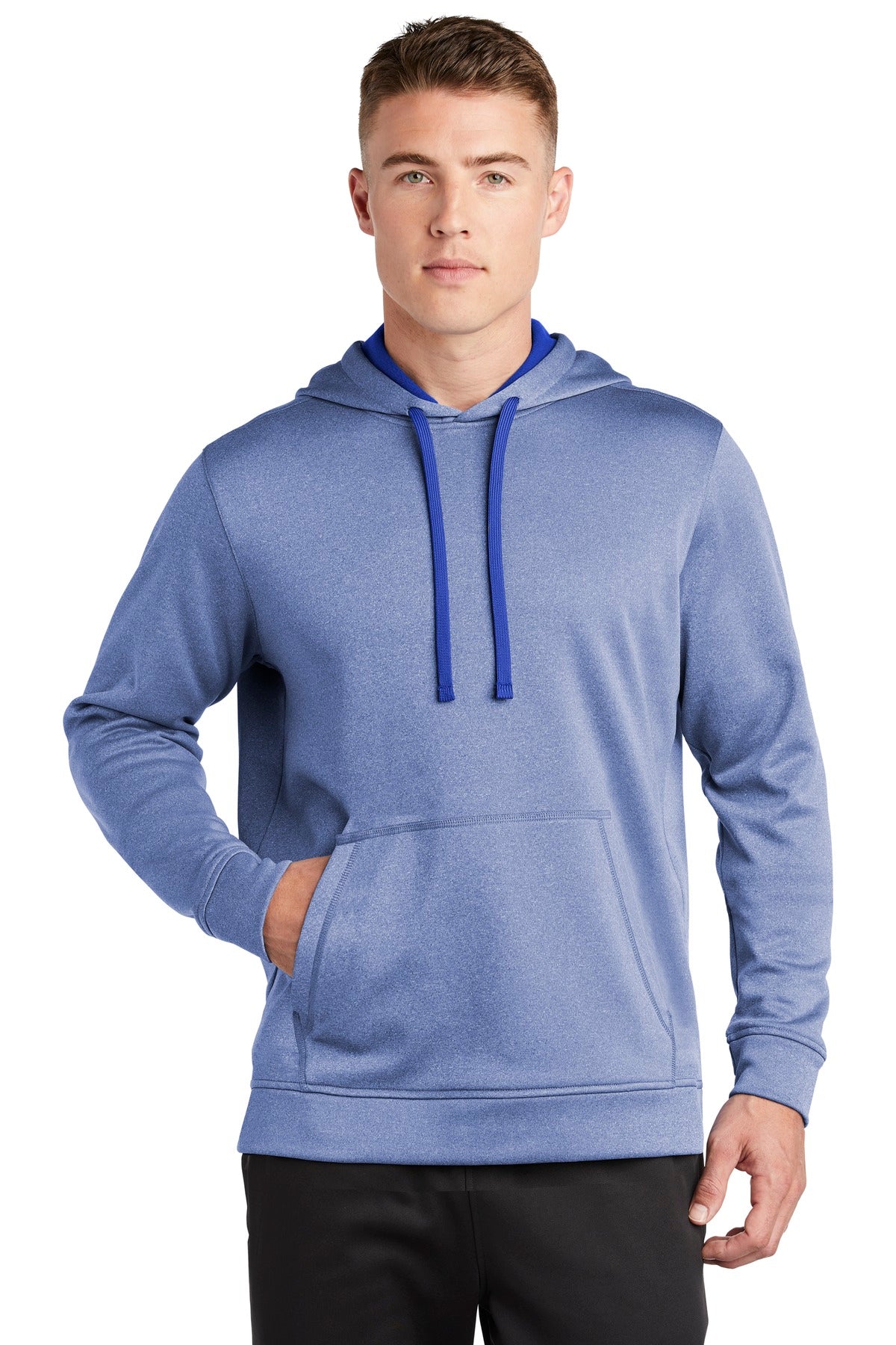 Sport-Tek ? PosiCharge ? Sport-Wick ? Heather Fleece Hooded Pullover. ST264