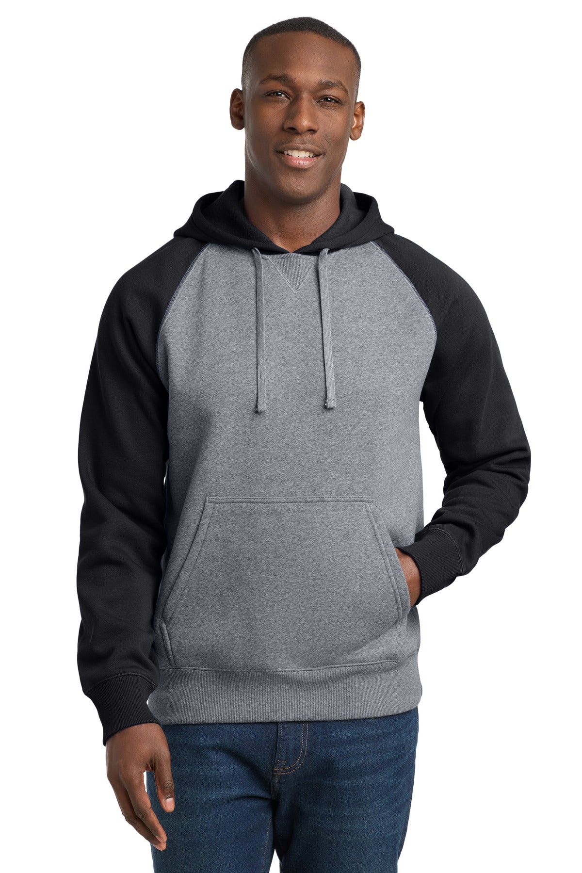 Sport-Tek?? Raglan Colorblock Pullover Hooded Sweatshirt. ST267