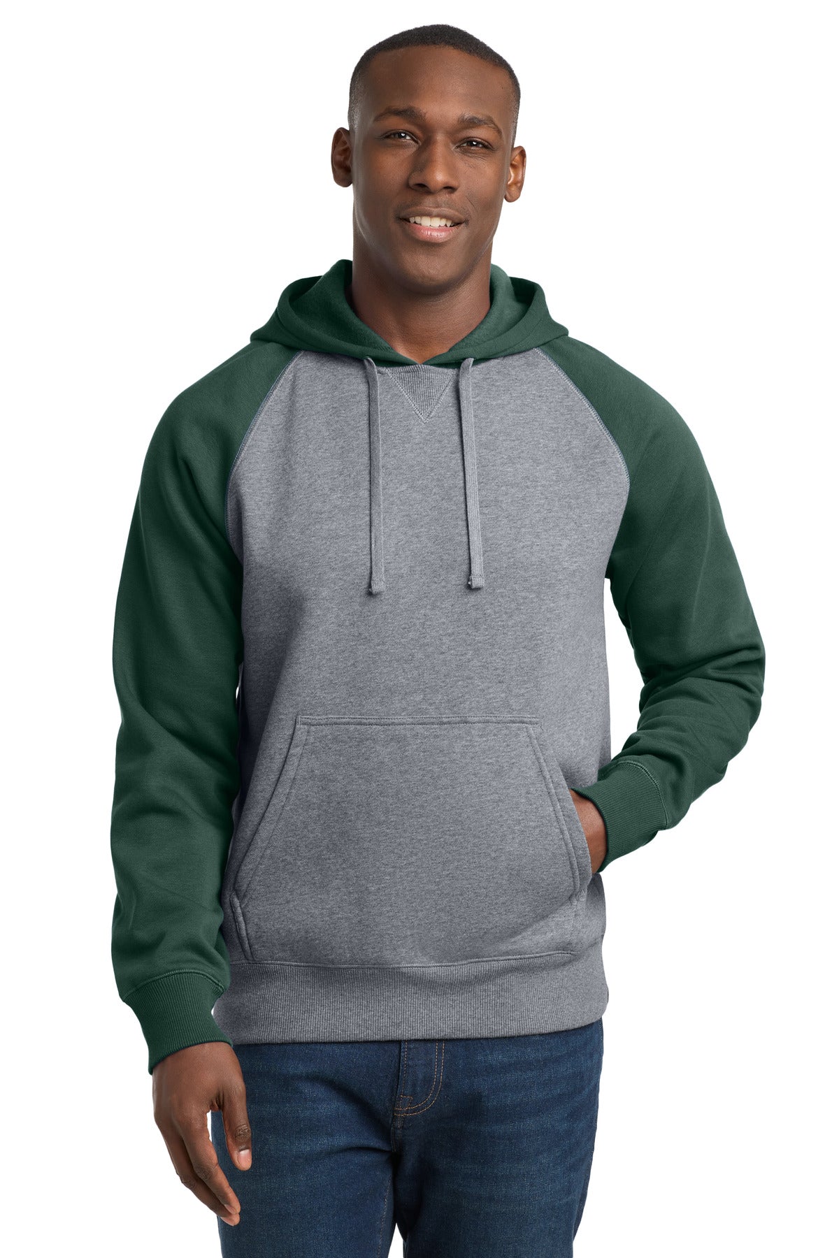 Sport-Tek?? Raglan Colorblock Pullover Hooded Sweatshirt. ST267