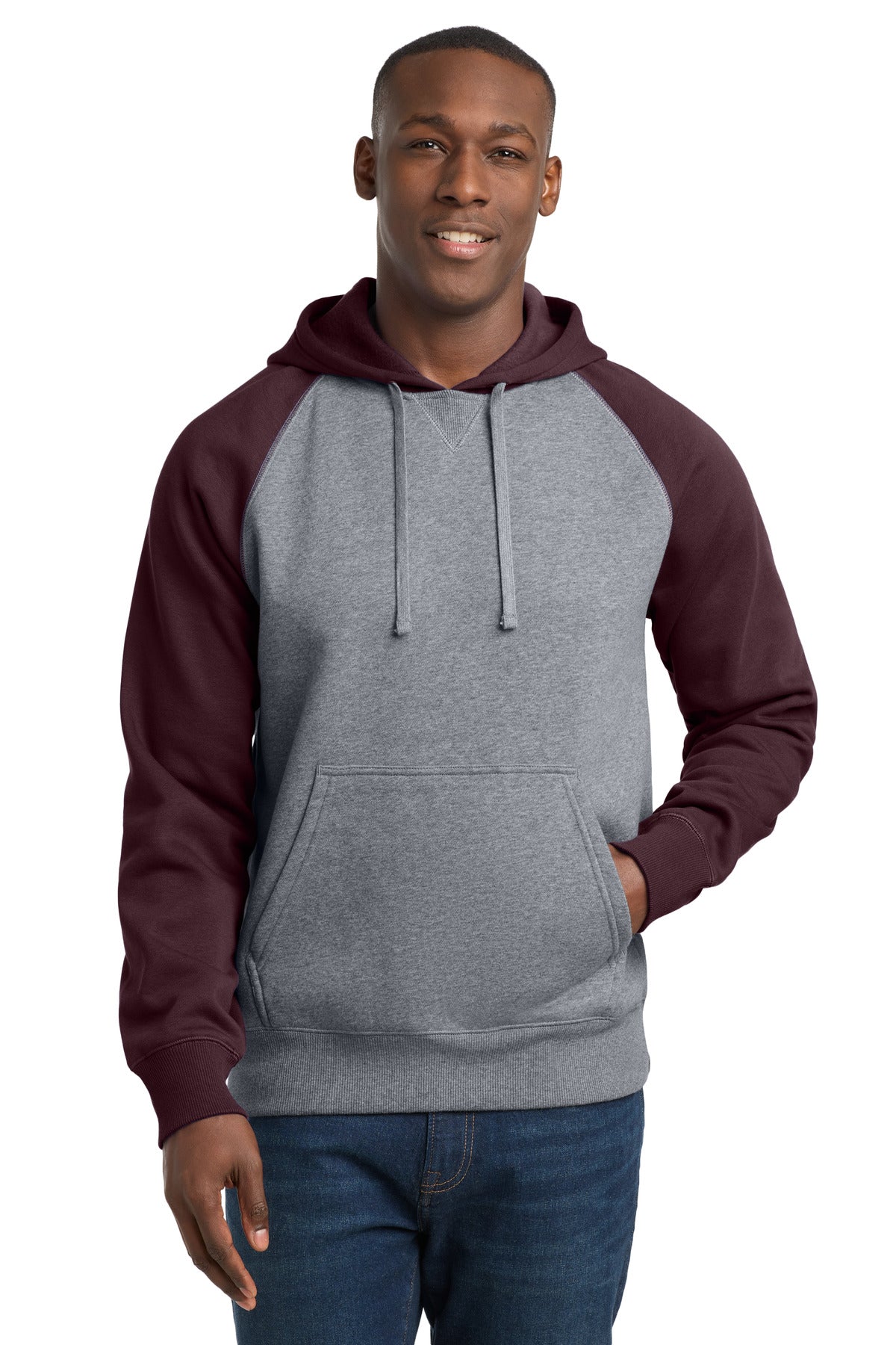 Sport-Tek?? Raglan Colorblock Pullover Hooded Sweatshirt. ST267