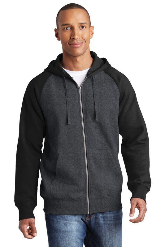 Sport-Tek? Raglan Colorblock Full-Zip Hooded Fleece Jacket.  ST269