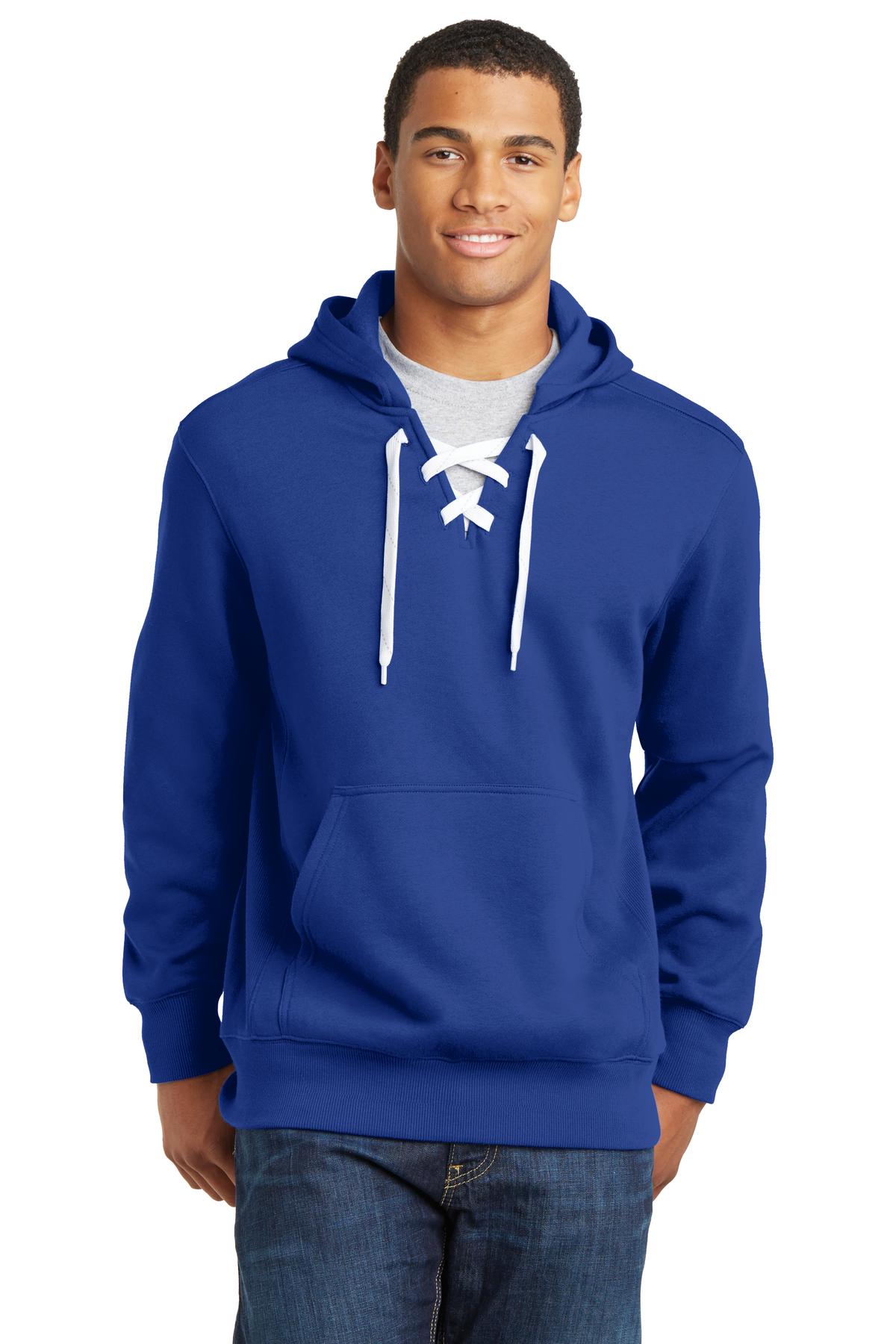 Sport-TekÂ® Lace Up Pullover Hooded Sweatshirt. ST271