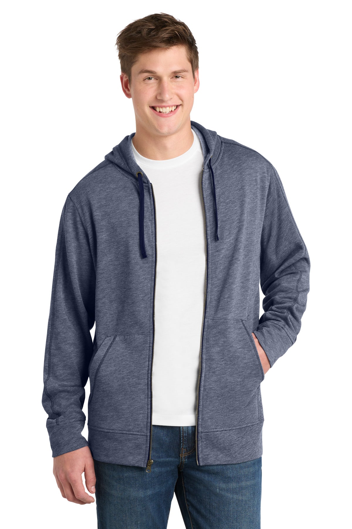 Sport-Tek Â® PosiCharge Â® Tri-Blend Wicking Fleece Full-Zip Hooded Jacket ST293
