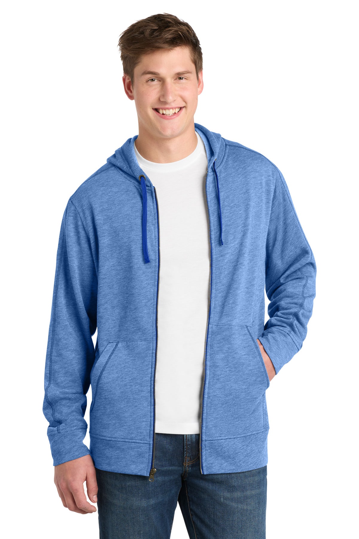 Sport-Tek Â® PosiCharge Â® Tri-Blend Wicking Fleece Full-Zip Hooded Jacket ST293