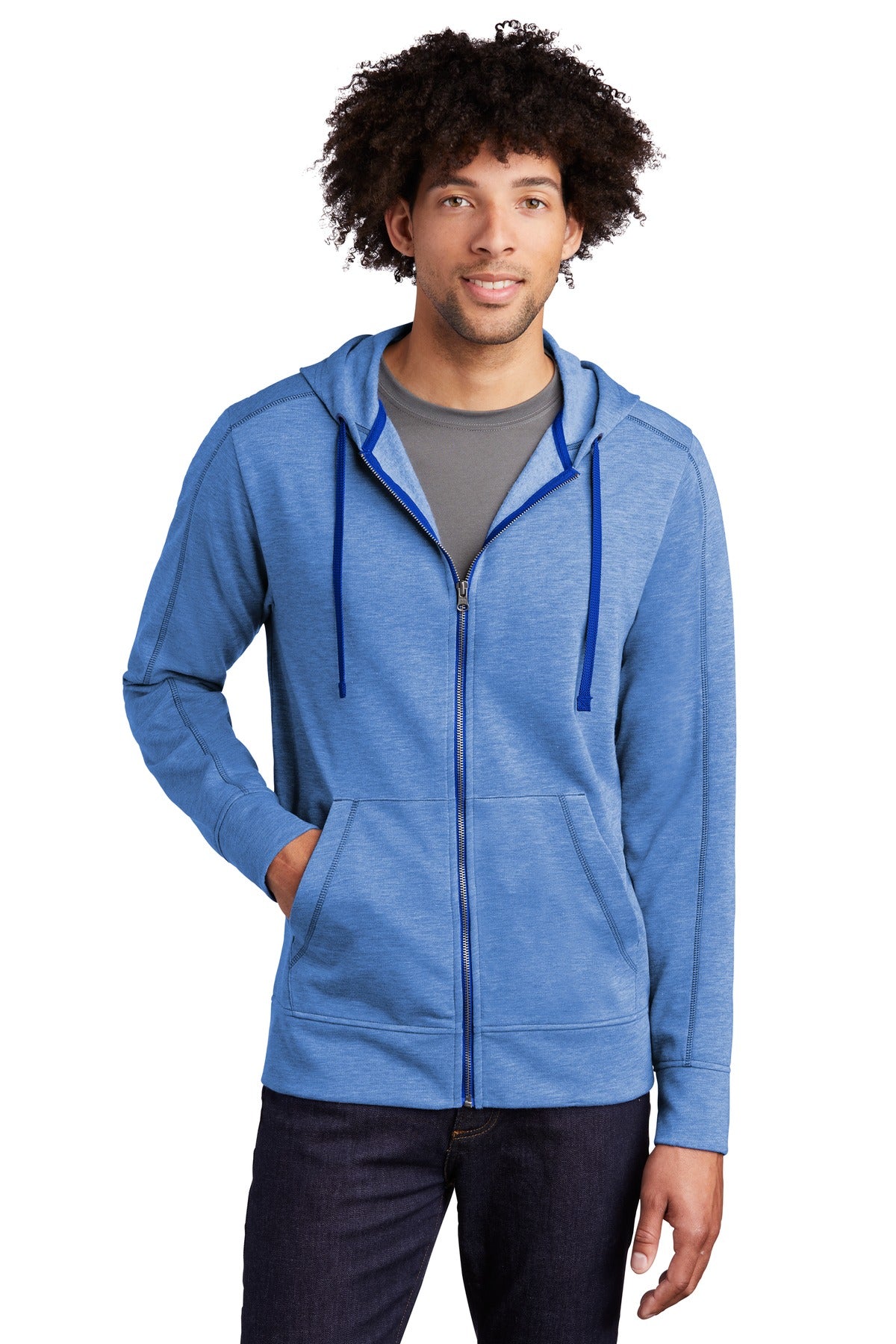 Sport-Tek ? PosiCharge ? Tri-Blend Wicking Fleece Full-Zip Hooded Jacket ST293