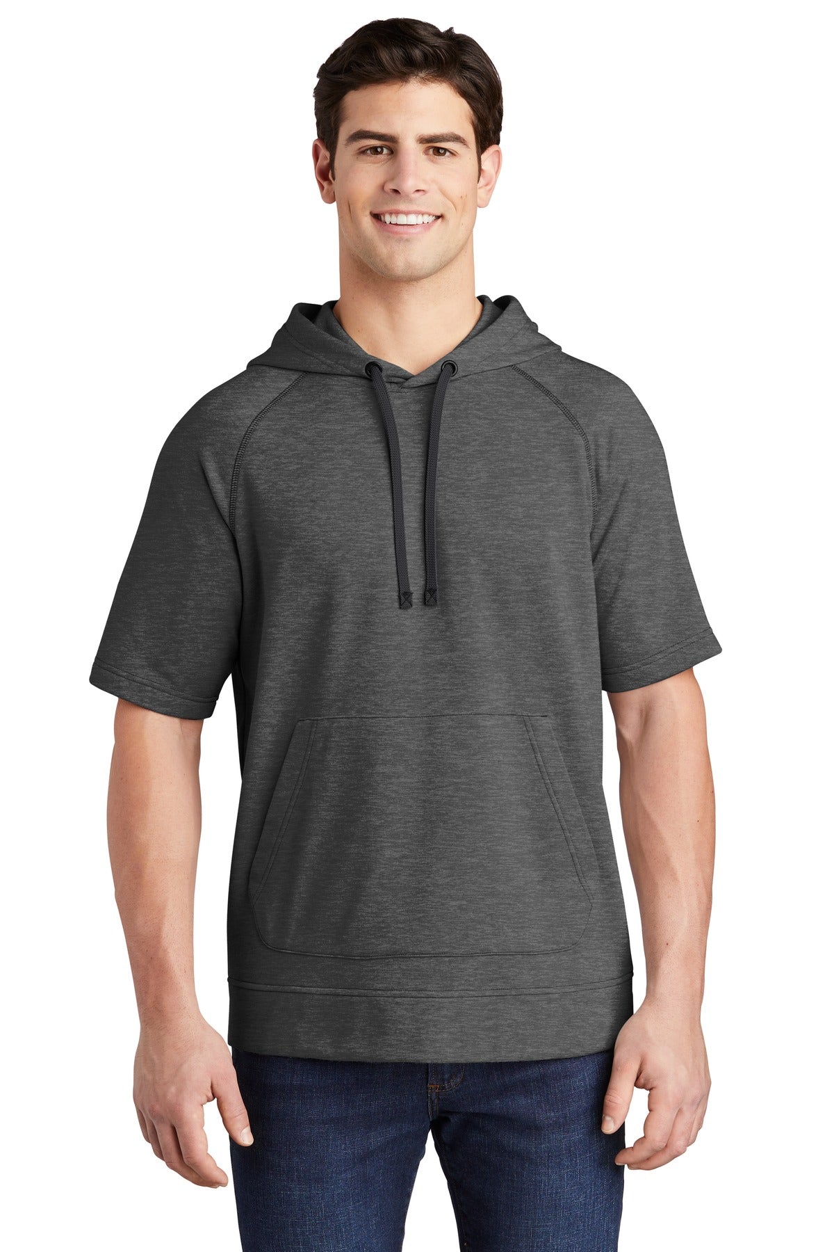 Sport-Tek ? PosiCharge ? Tri-Blend Wicking Fleece Short Sleeve Hooded Pullover ST297