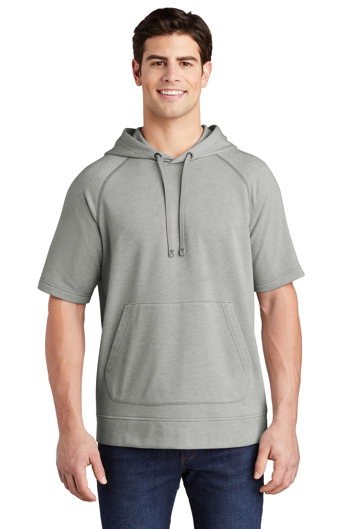 Sport-Tek ? PosiCharge ? Tri-Blend Wicking Fleece Short Sleeve Hooded Pullover ST297