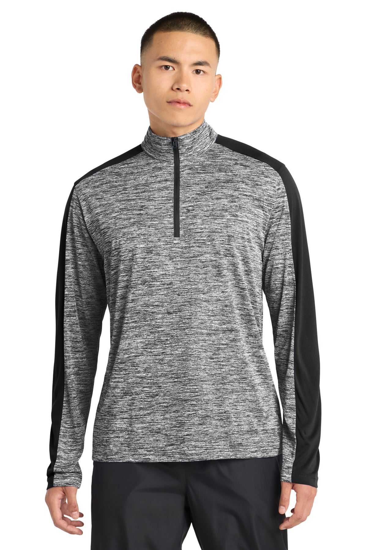 Sport-Tek?? PosiCharge?? Electric Heather Colorblock 1/4-Zip Pullover. ST397