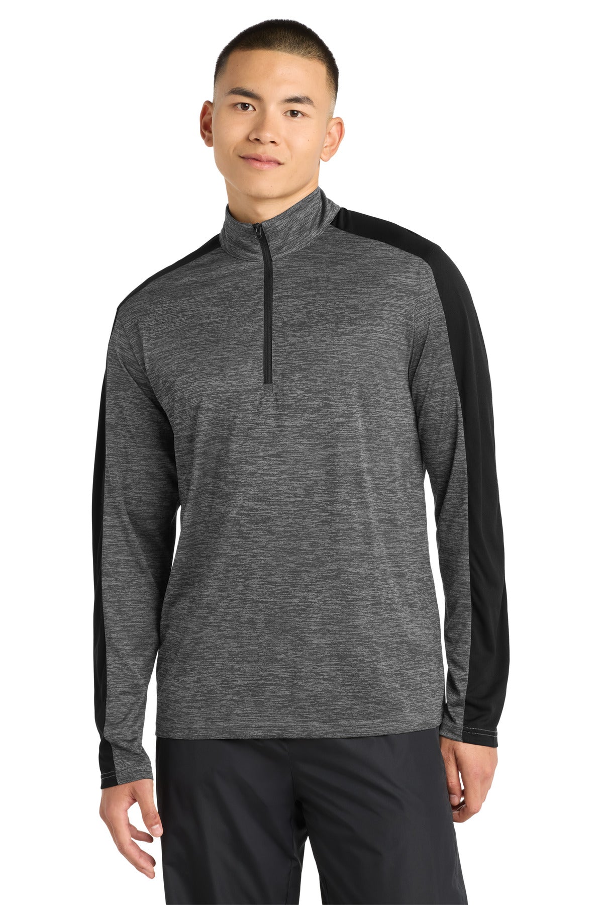Sport-Tek?? PosiCharge?? Electric Heather Colorblock 1/4-Zip Pullover. ST397