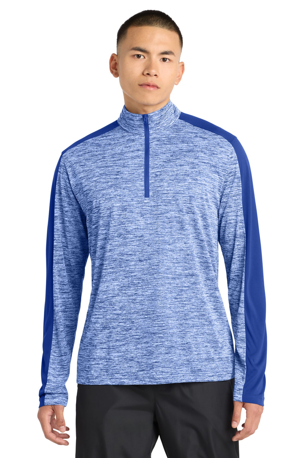 Sport-Tek?? PosiCharge?? Electric Heather Colorblock 1/4-Zip Pullover. ST397