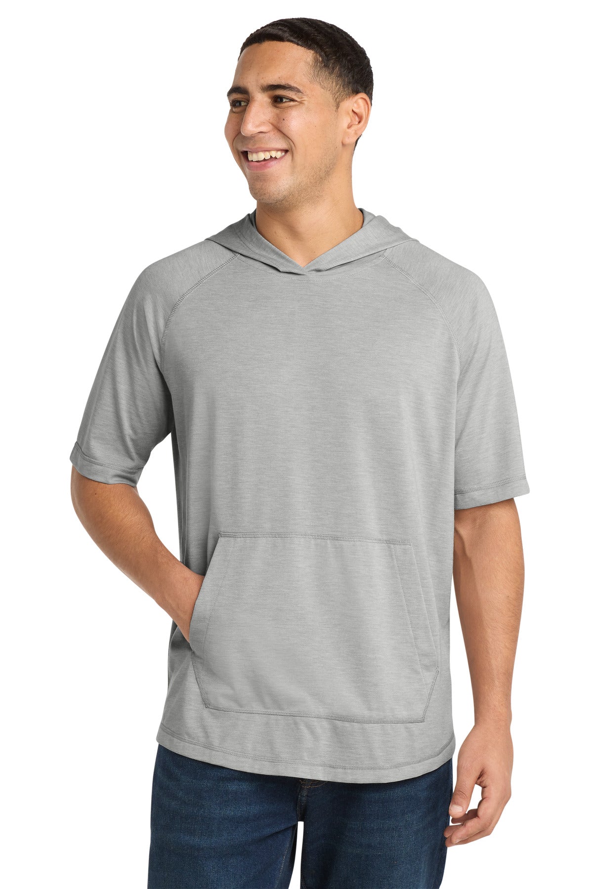 Sport-Tek Â® PosiCharge Â® Tri-Blend Wicking Short Sleeve Hoodie. ST404