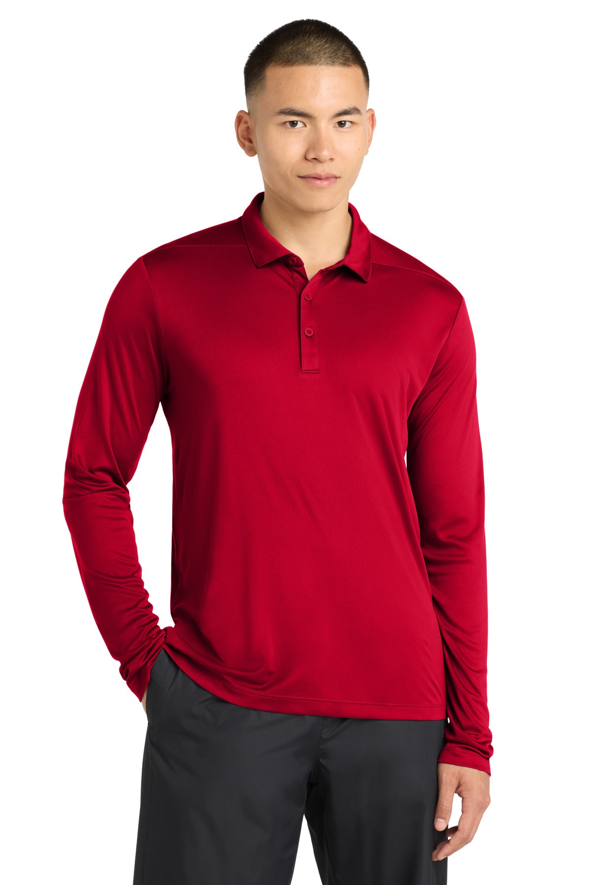 Sport-Tek ??  Posi-UV??  Pro Long Sleeve Polo. ST520LS