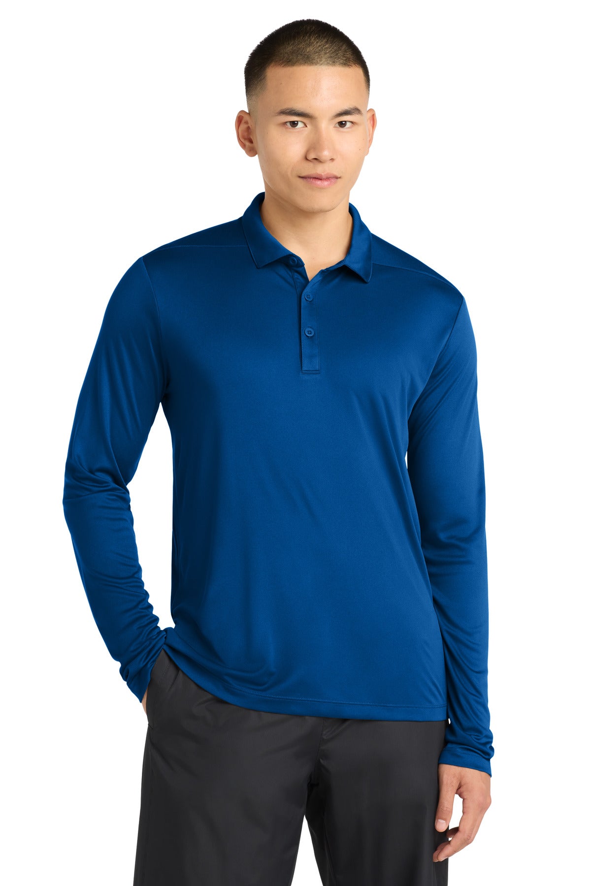 Sport-Tek ??  Posi-UV??  Pro Long Sleeve Polo. ST520LS
