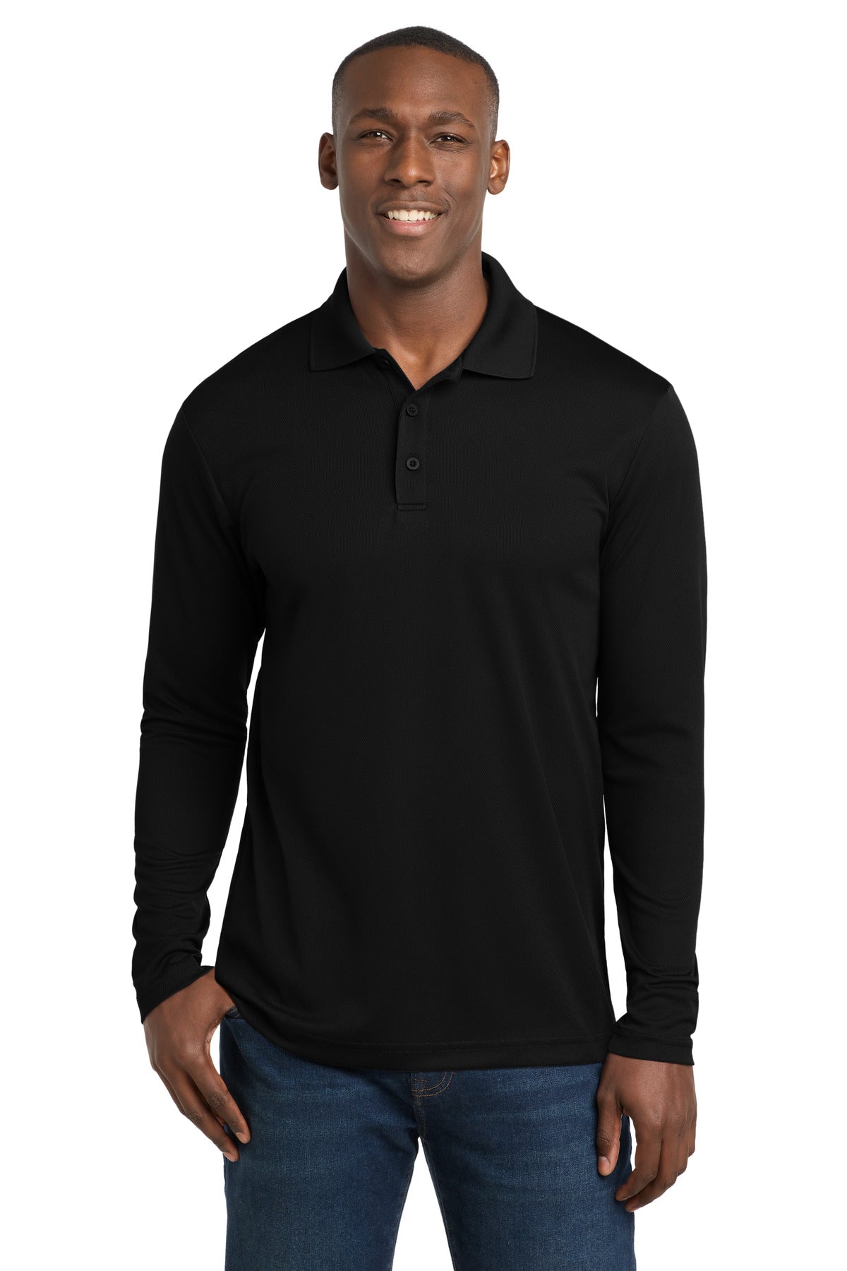 Sport-Tek ?? PosiCharge ?? RacerMesh ?? Long Sleeve Polo. ST640LS