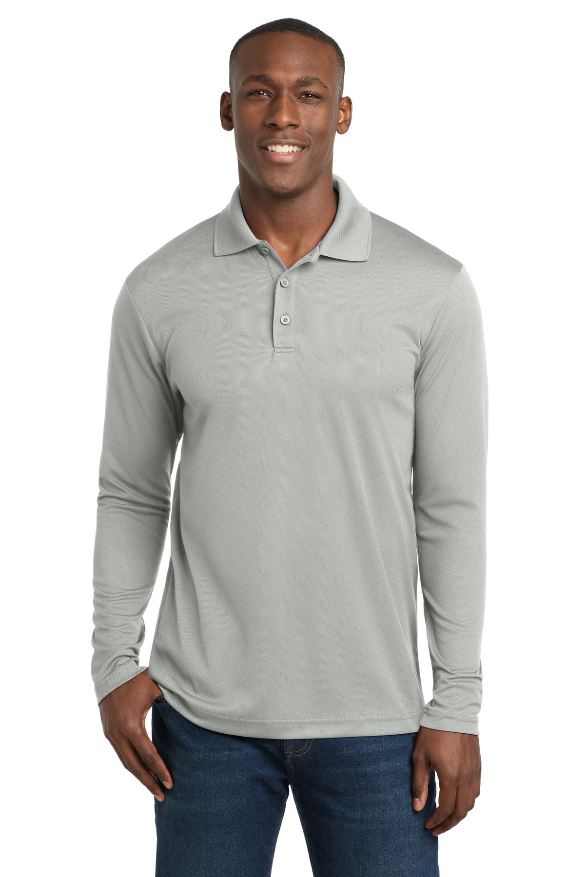 Sport-Tek ?? PosiCharge ?? RacerMesh ?? Long Sleeve Polo. ST640LS
