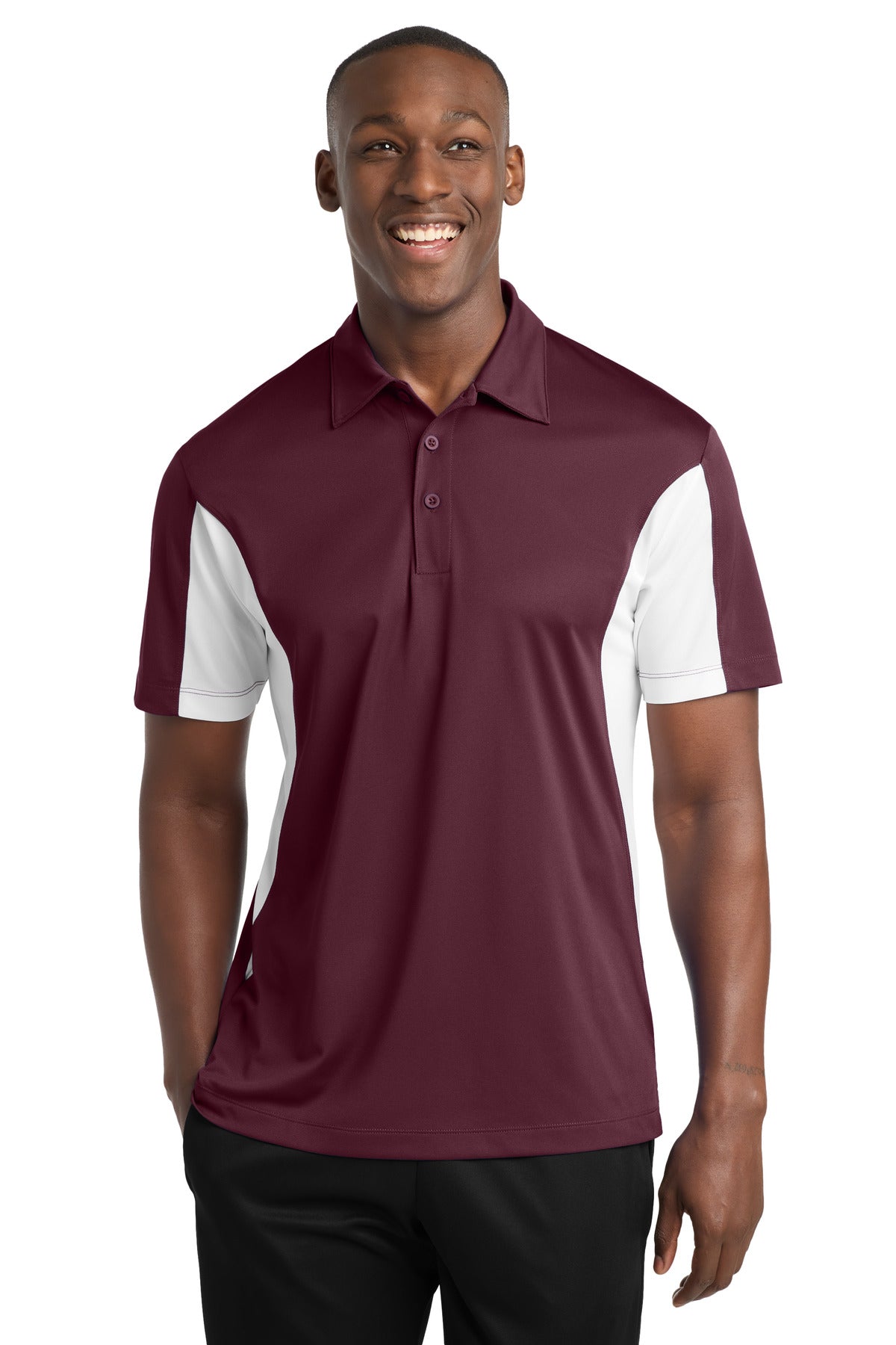 Sport-TekÂ® Side Blocked Micropique Sport-WickÂ® Polo. ST655