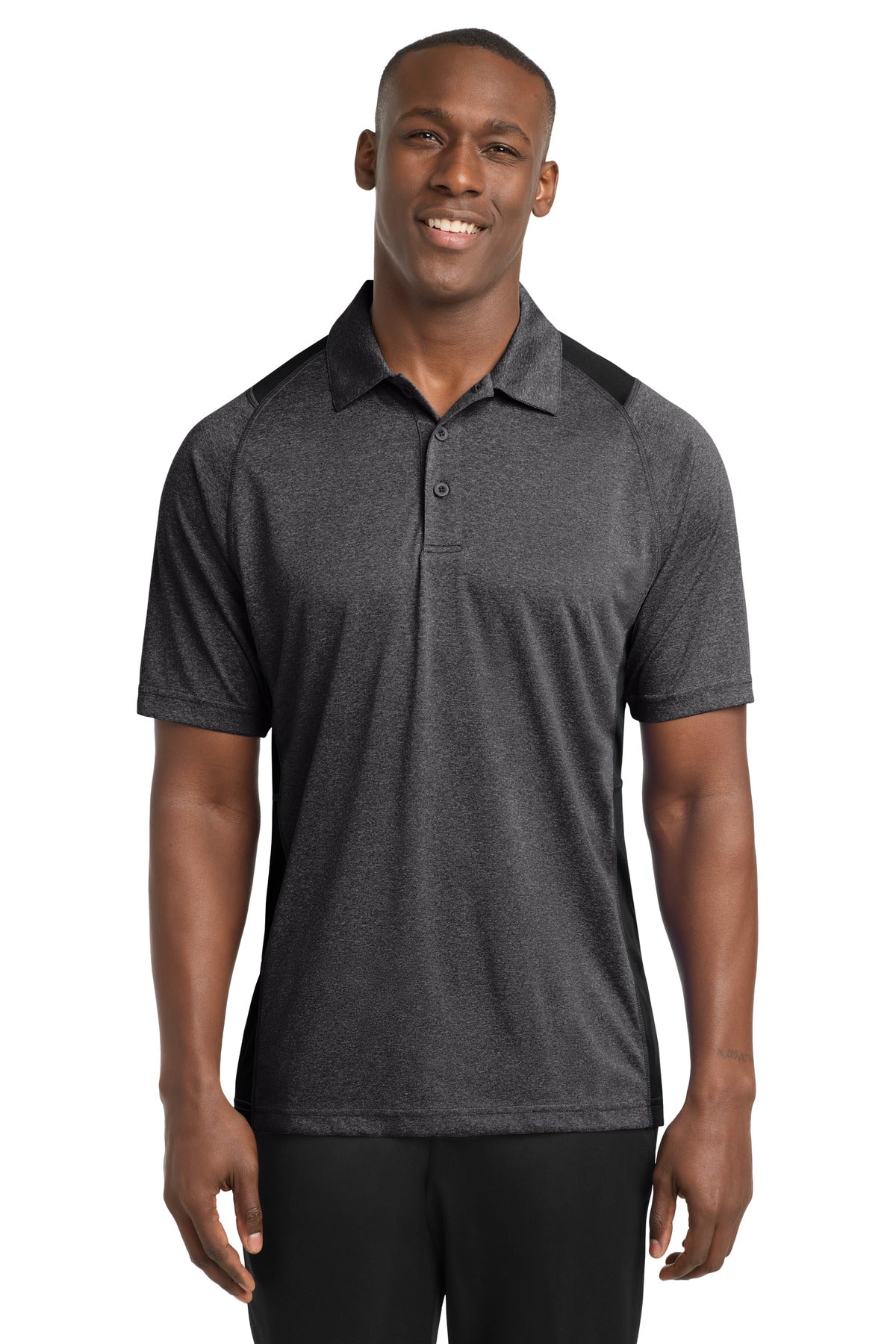 Sport-TekÂ® Heather Colorblock Contenderâ„¢ Polo. ST665