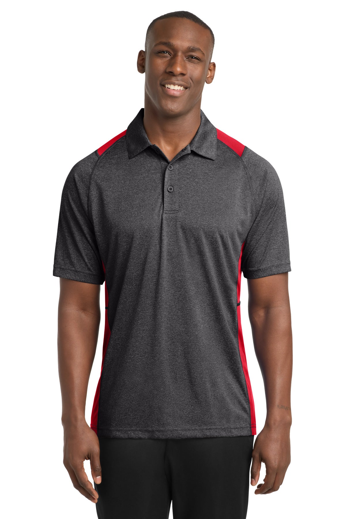 Sport-Tek?? Heather Colorblock Contenderƒ?› Polo. ST665