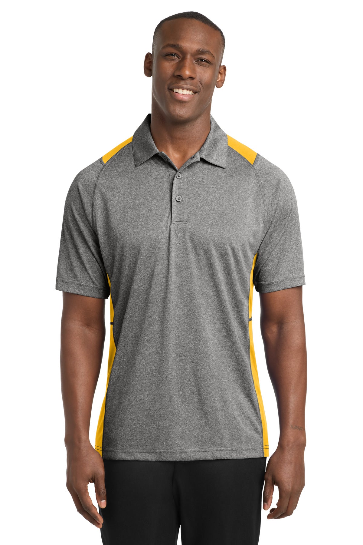Sport-TekÂ® Heather Colorblock Contenderâ„¢ Polo. ST665