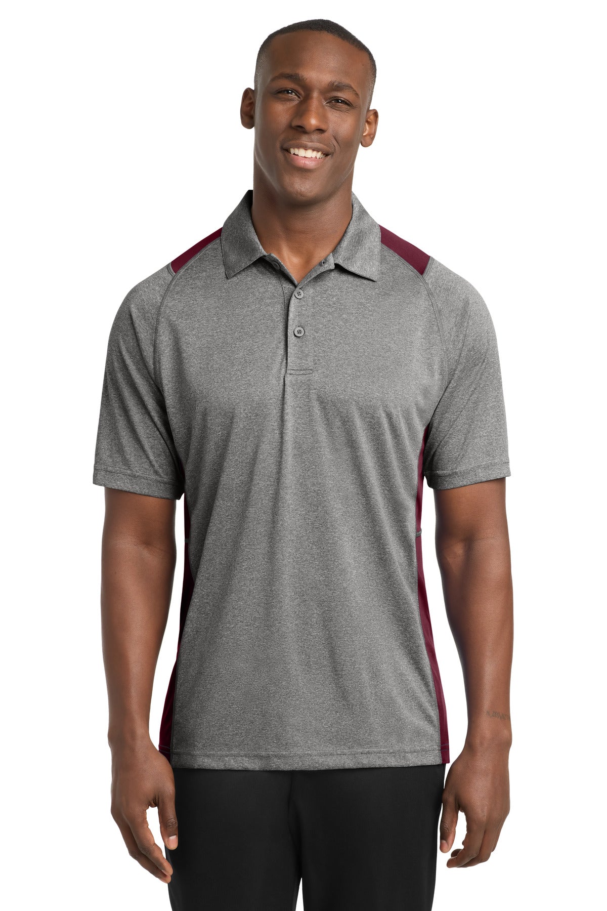Sport-TekÂ® Heather Colorblock Contenderâ„¢ Polo. ST665