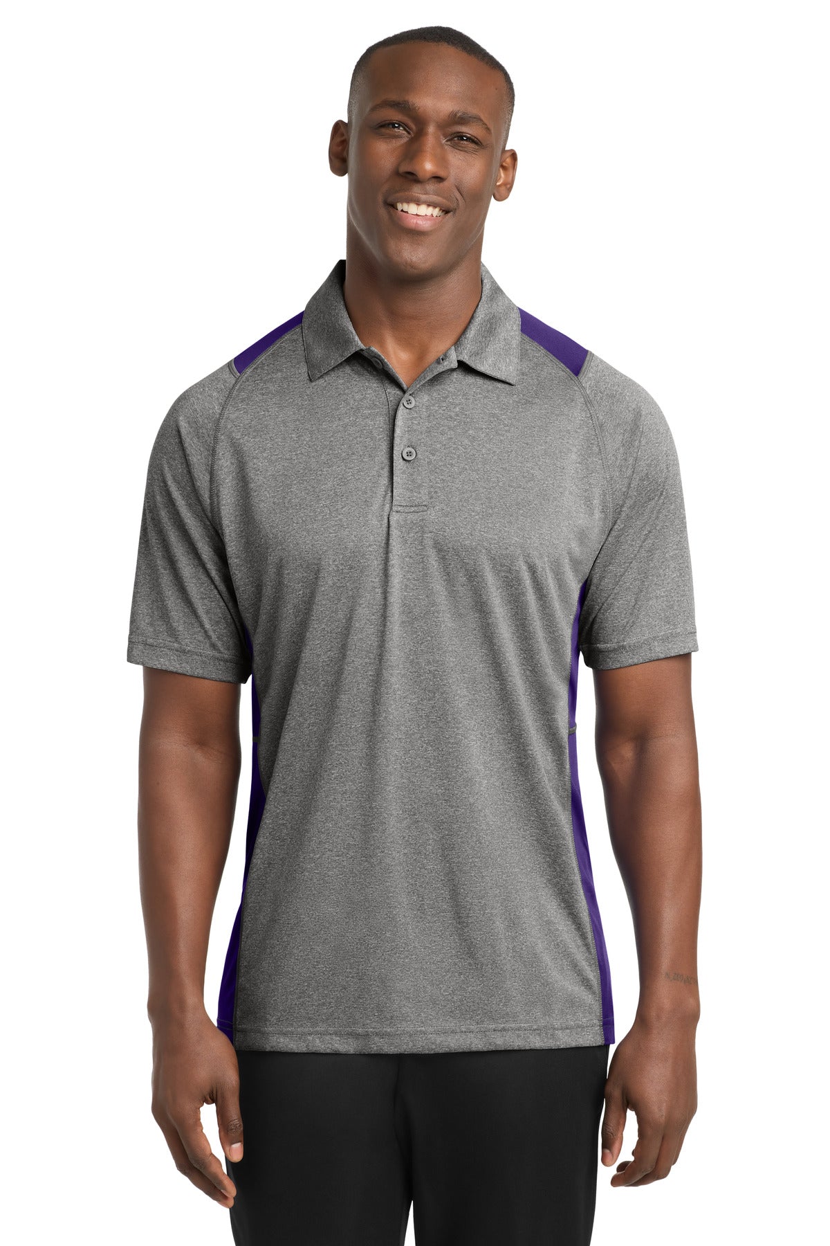 Sport-TekÂ® Heather Colorblock Contenderâ„¢ Polo. ST665