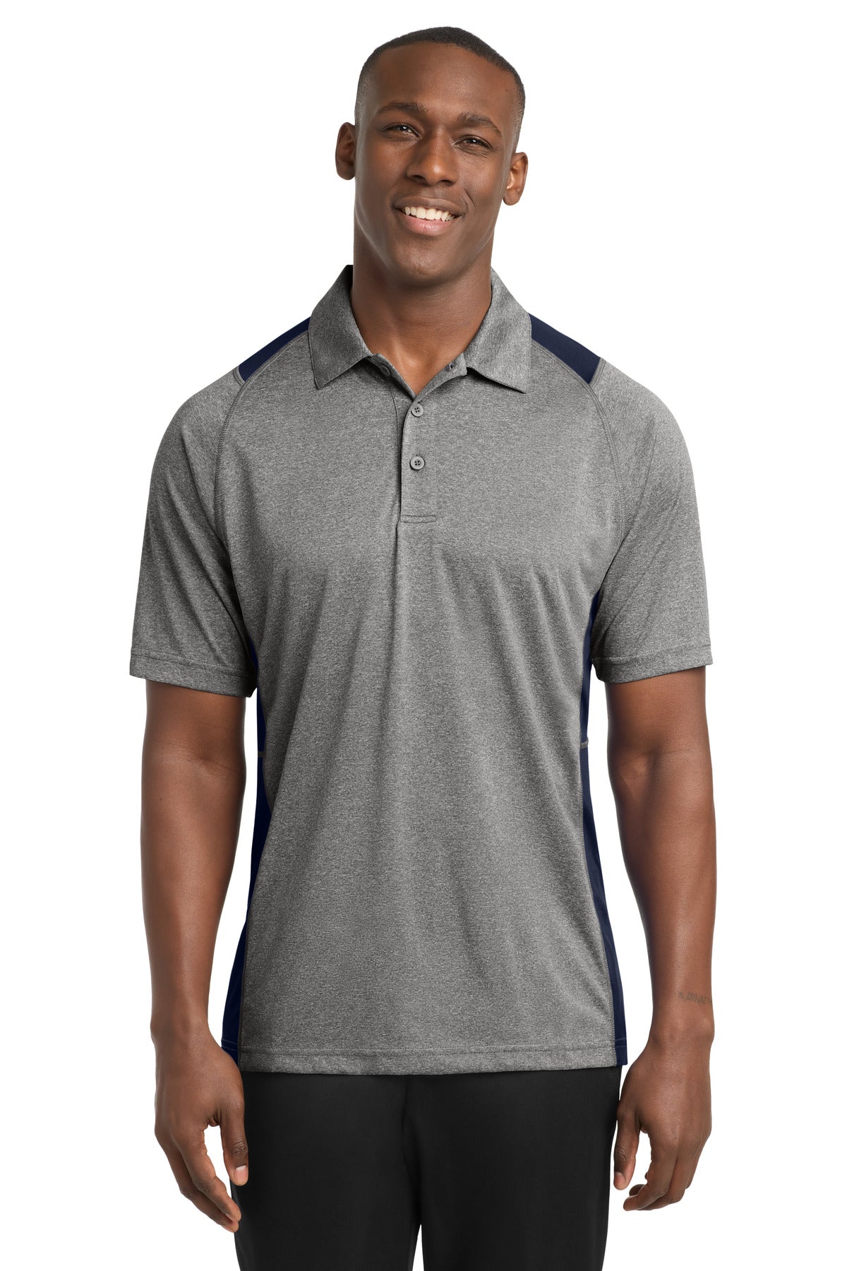 Sport-Tek?? Heather Colorblock Contenderƒ?› Polo. ST665