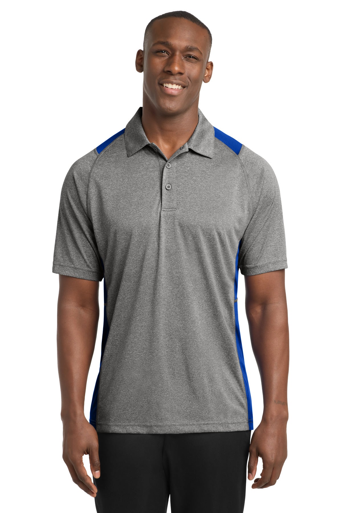Sport-Tek?? Heather Colorblock Contenderƒ?› Polo. ST665