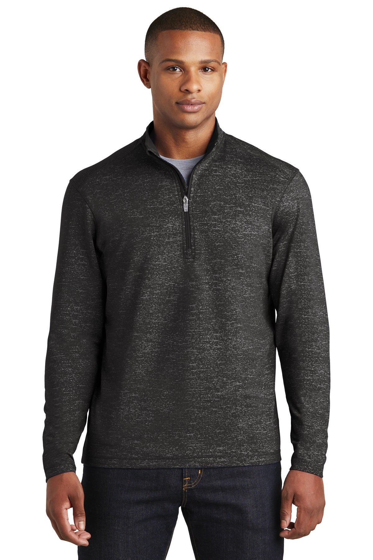 Sport-Tek ? Sport-Wick ? Stretch Reflective Heather 1/2-Zip Pullover. ST855
