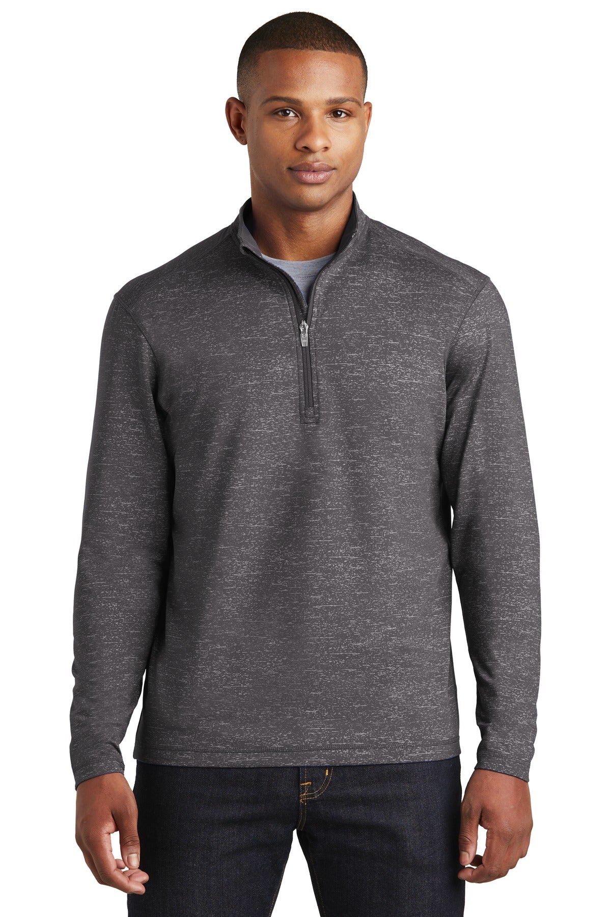 Sport-Tek ? Sport-Wick ? Stretch Reflective Heather 1/2-Zip Pullover. ST855