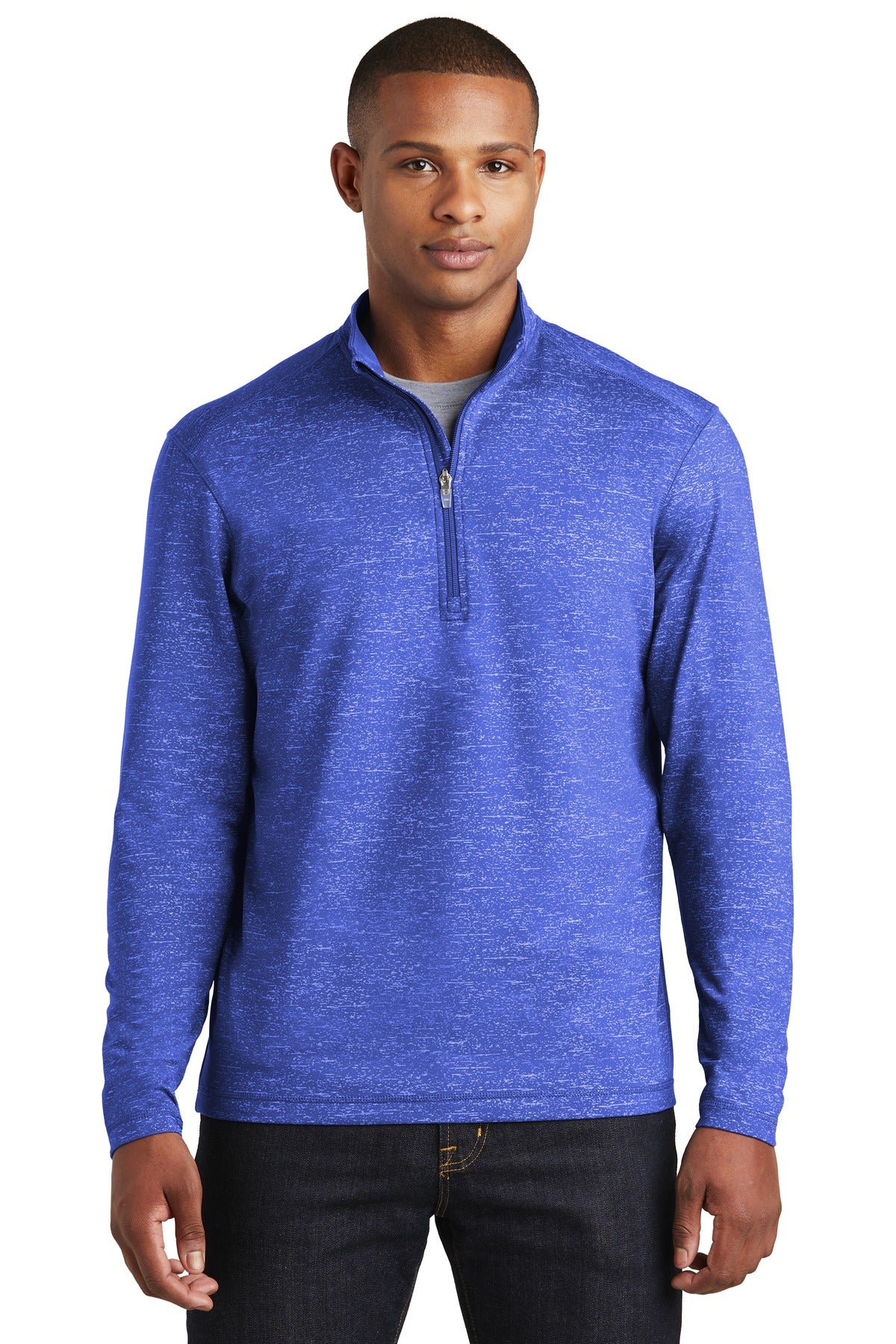 Sport-Tek ? Sport-Wick ? Stretch Reflective Heather 1/2-Zip Pullover. ST855