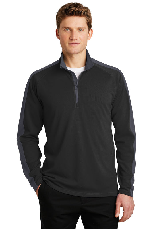 Sport-Tek? Sport-Wick? Textured Colorblock 1/4-Zip Pullover. ST861