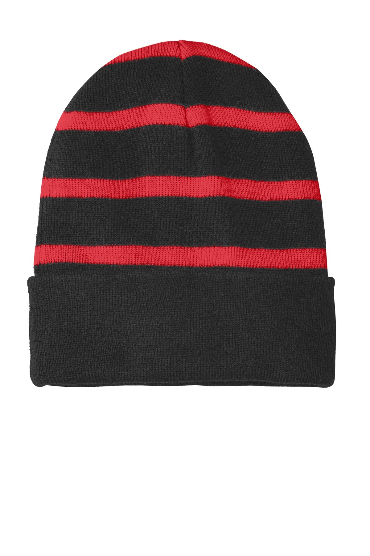 Sport-TekÂ® Striped Beanie with Solid Band. STC31